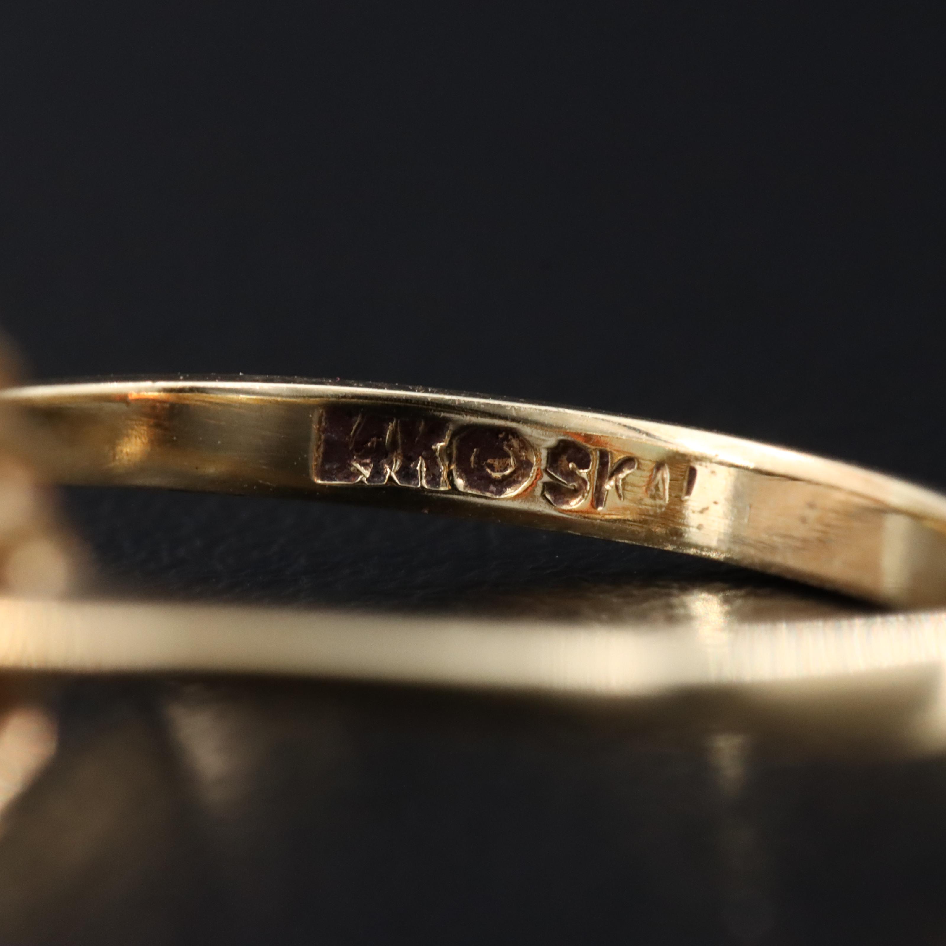 14K Opal and Diamond Halo Ring