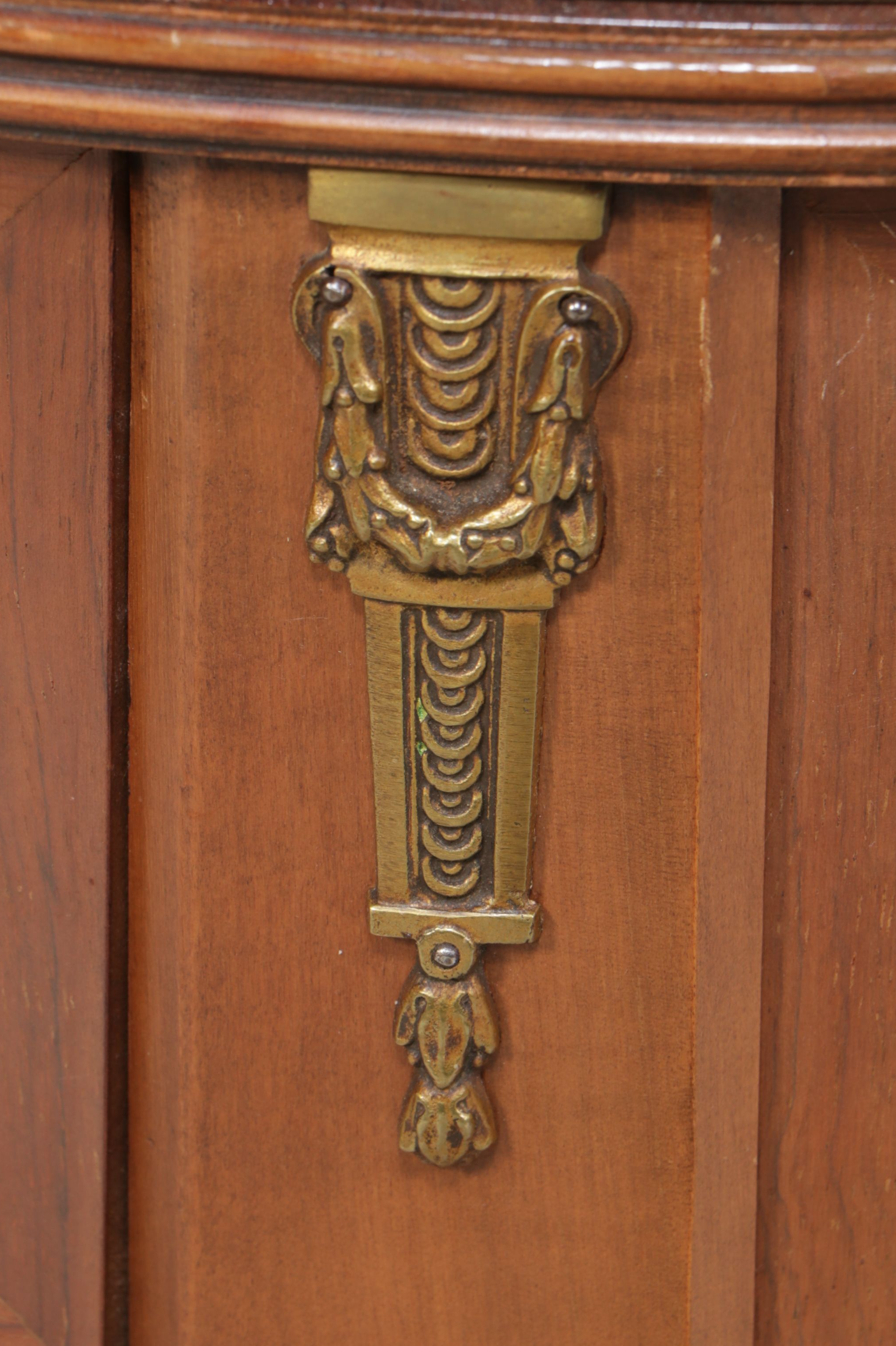 Pair of Louis XV Style Gallery Top and Marquetry Inlaid Fruitwood Nightstands