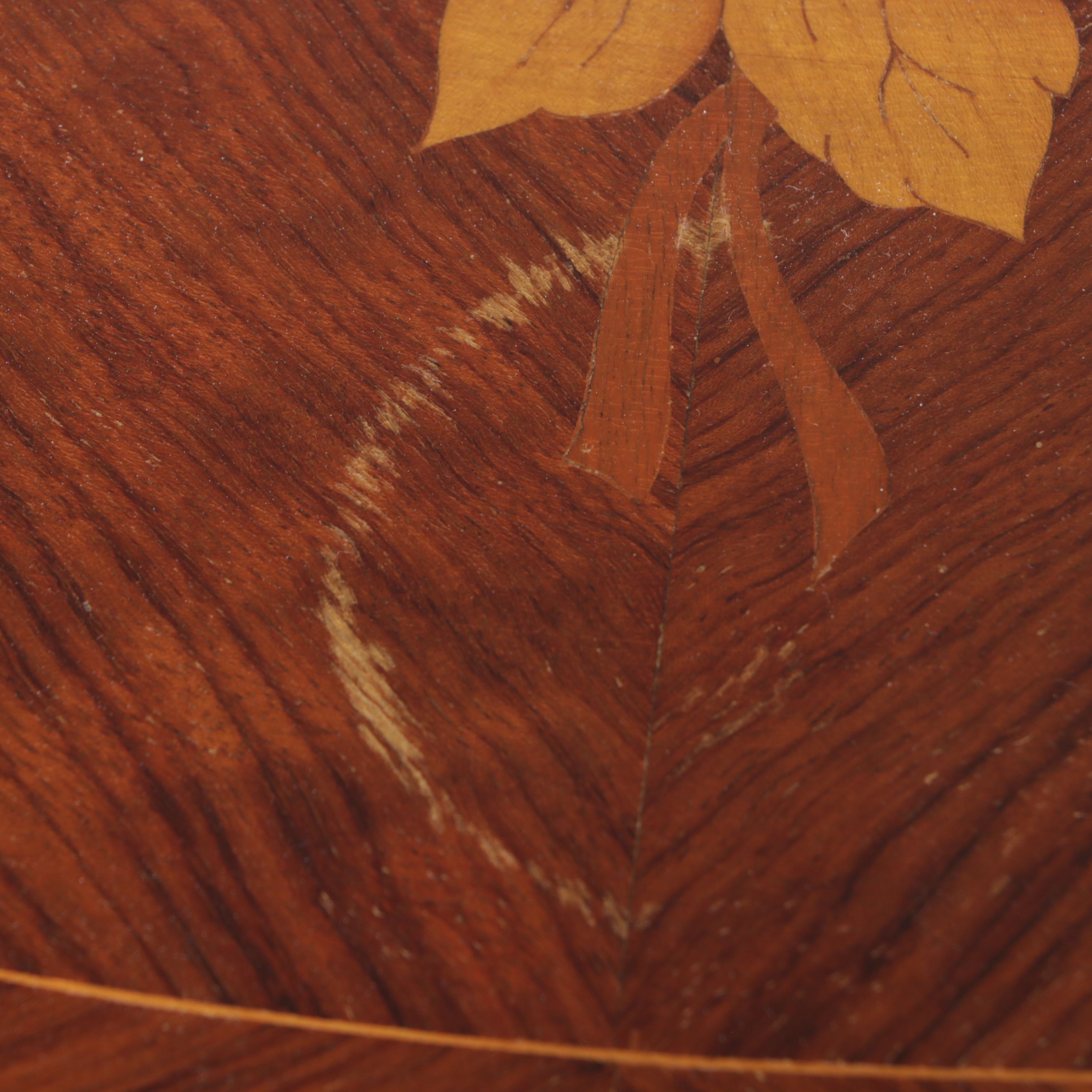 Pair of Louis XV Style Gallery Top and Marquetry Inlaid Fruitwood Nightstands