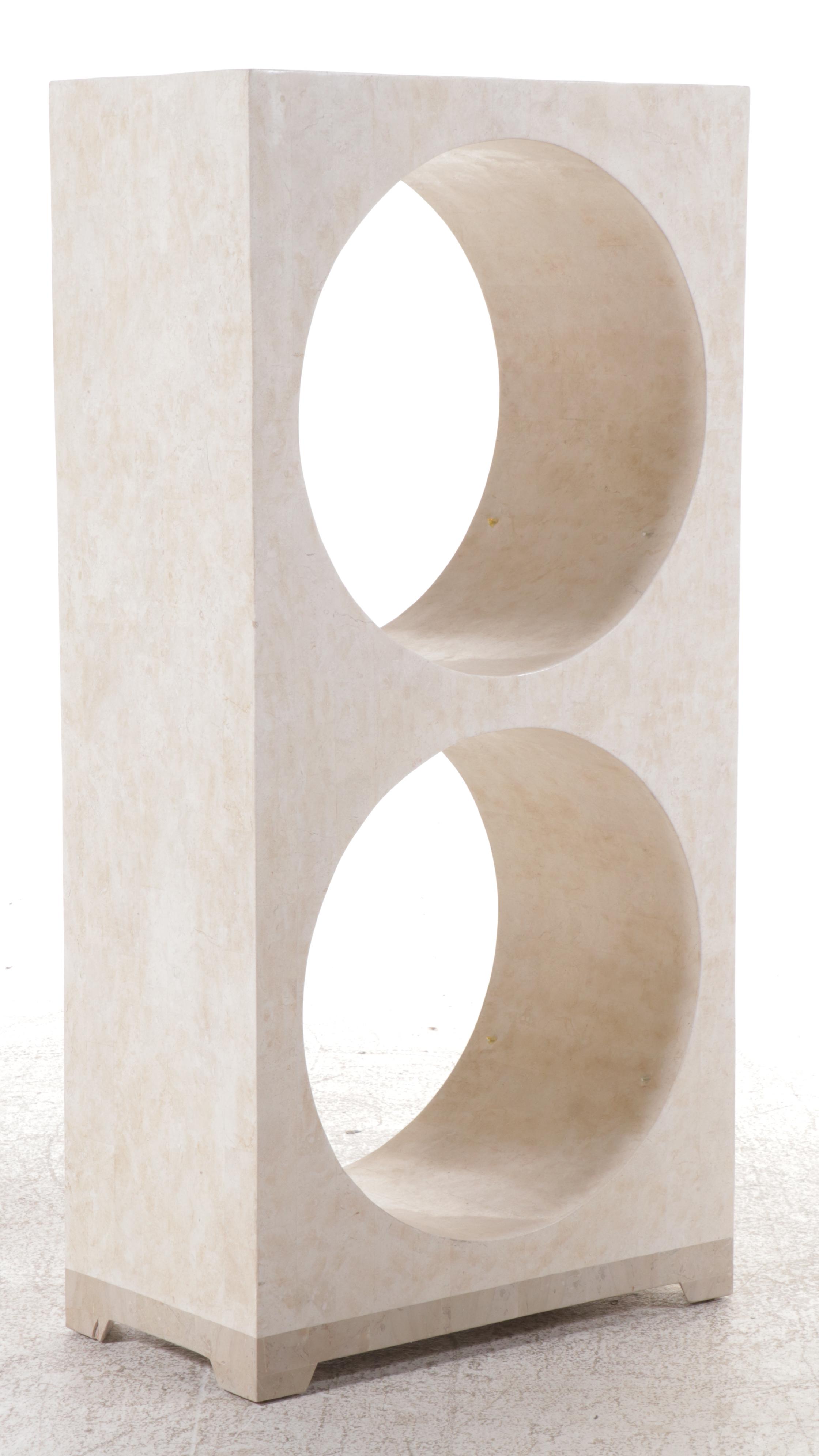 Marquis Collection of Beverly Hills Tessellated Stone Display Shelves Pair