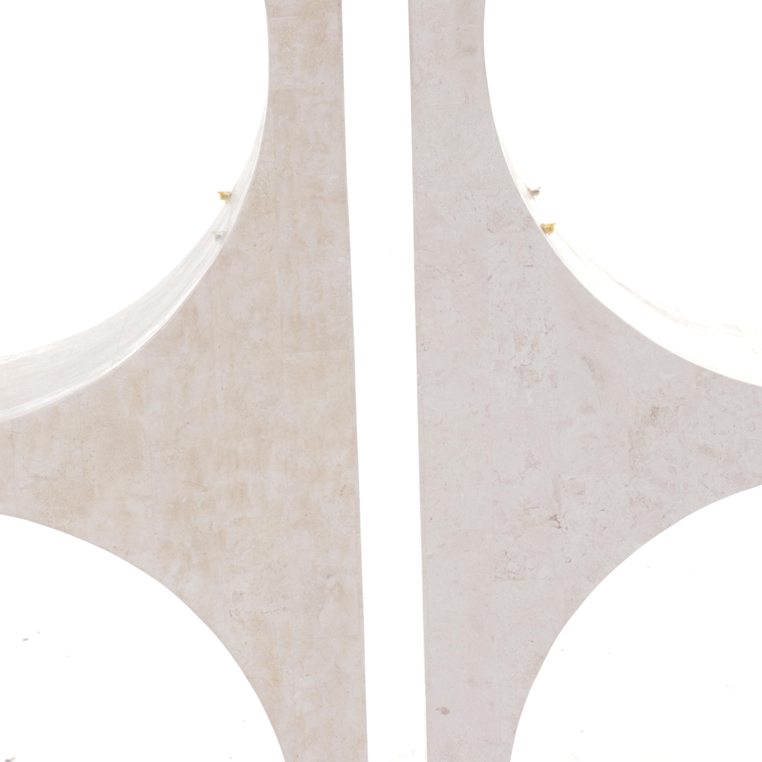 Marquis Collection of Beverly Hills Tessellated Stone Display Shelves Pair