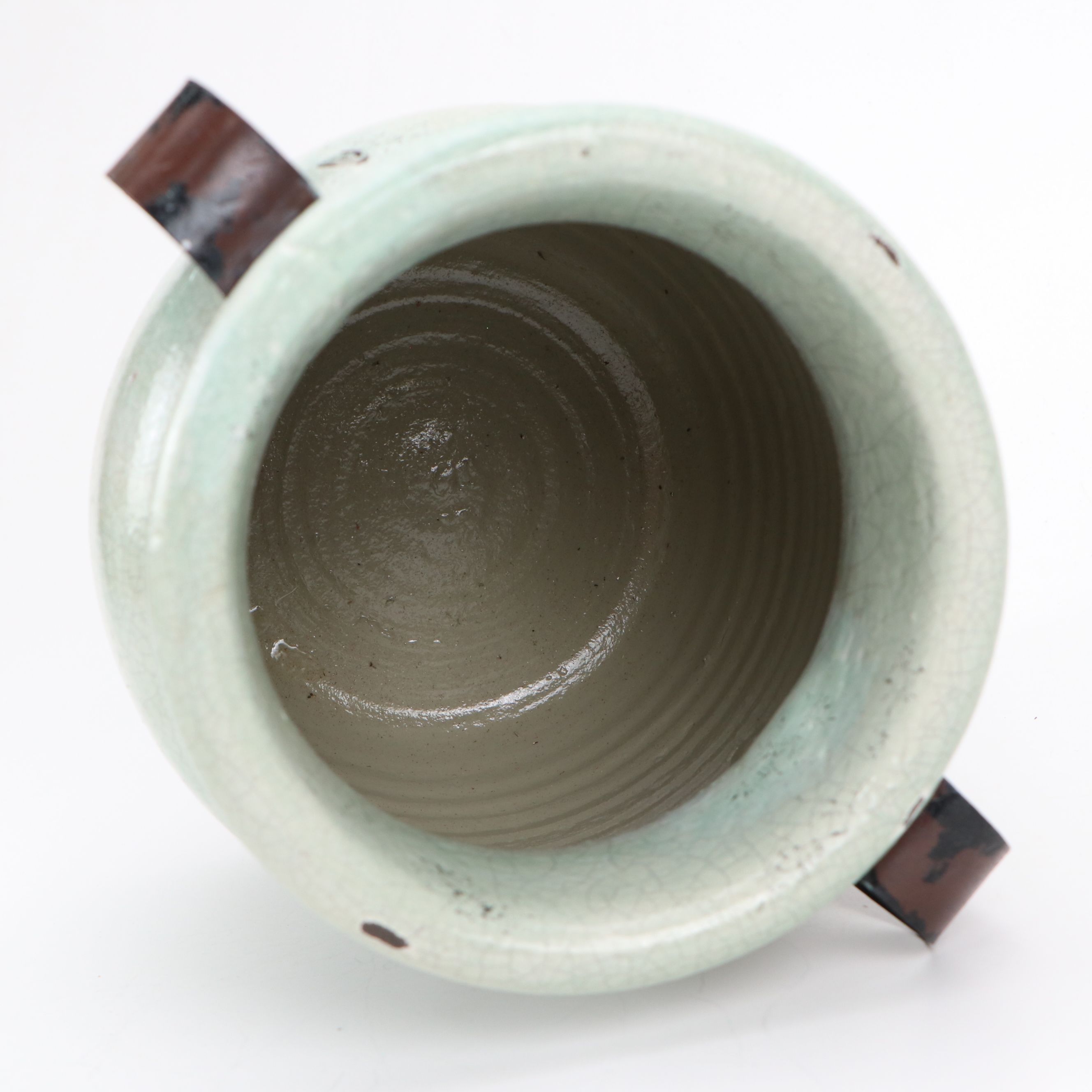 Studio Art Pottery Compote with Ceramic Crock and Simon Pearce Bowl