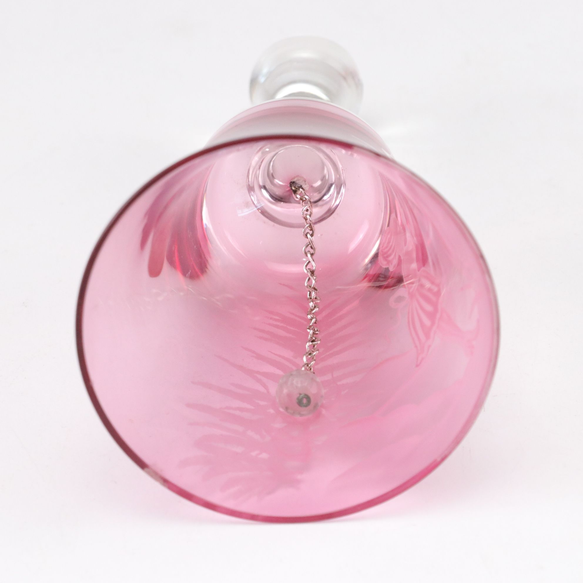 Mary Gregory Style Cranberry Glass Cruets, Pitchers & Bell