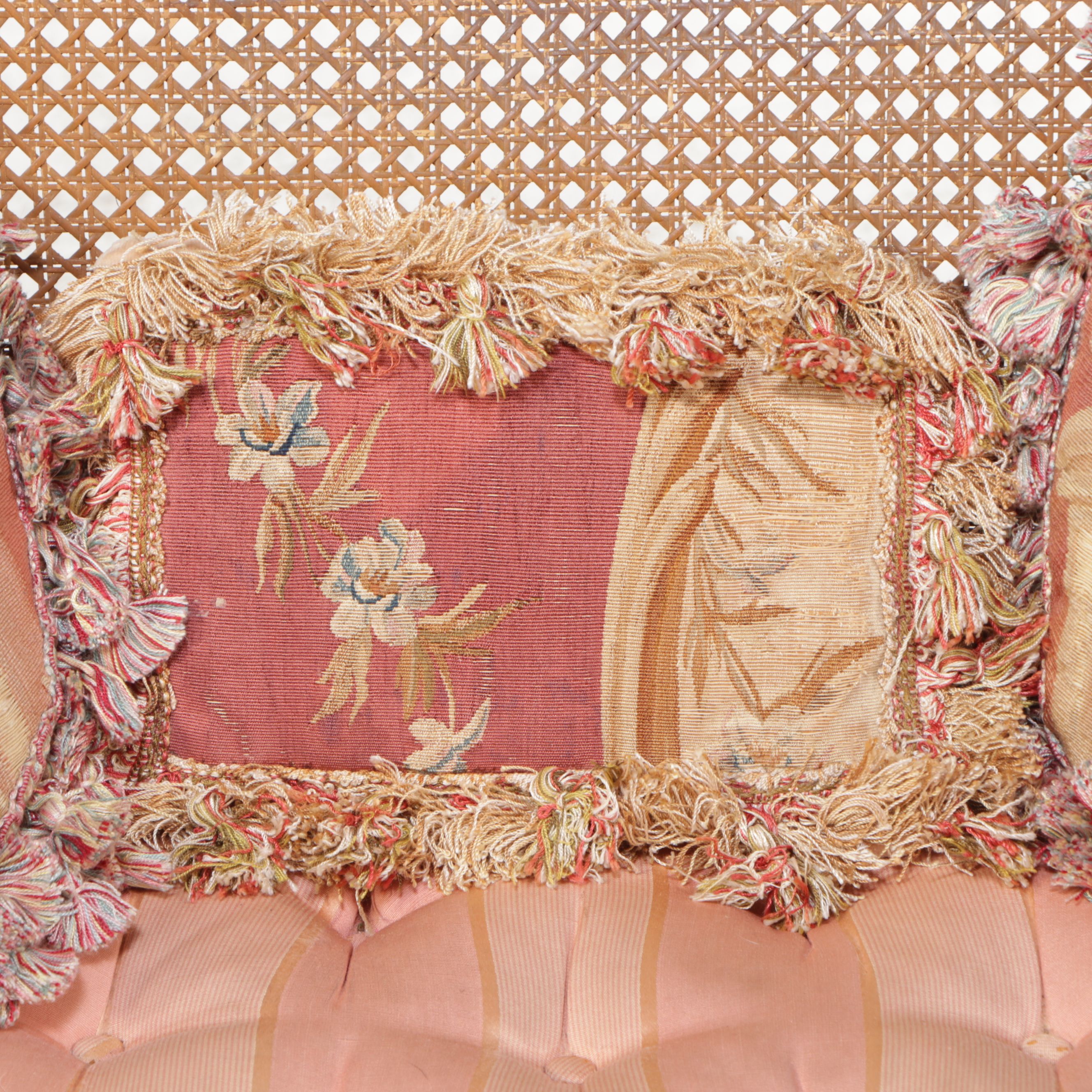 Louis XV Style Carved Wood and Cane Settee