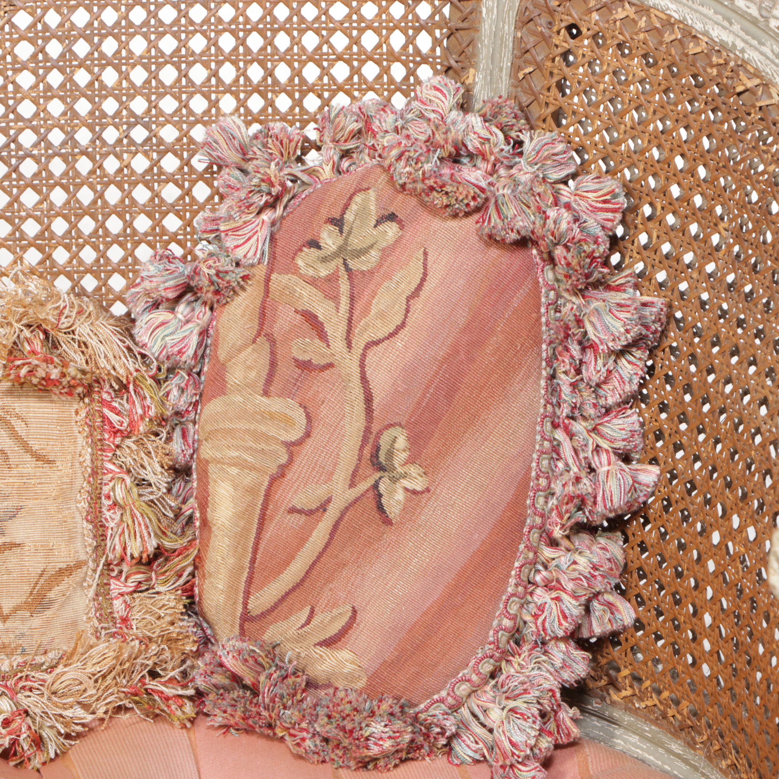 Louis XV Style Carved Wood and Cane Settee