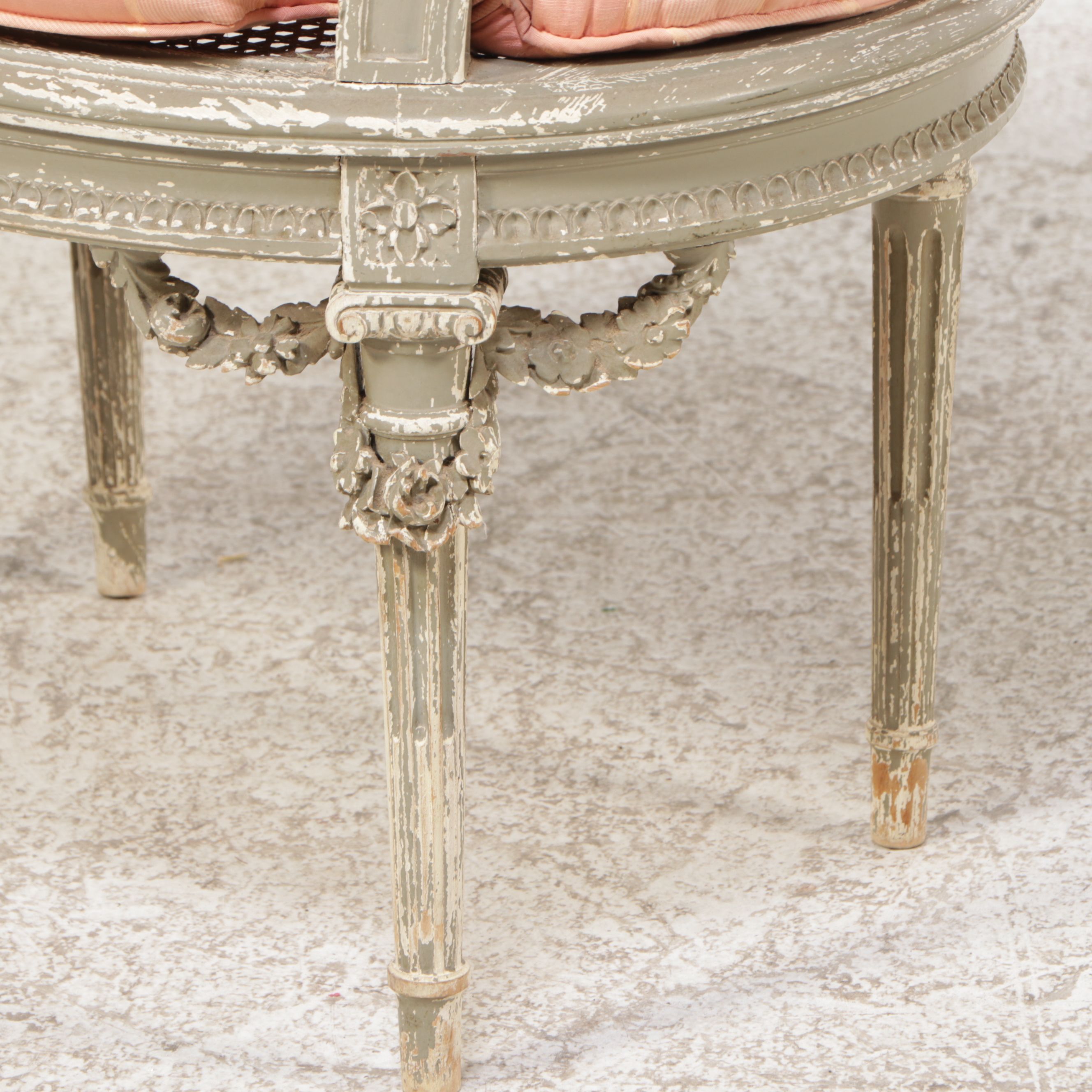 Louis XV Style Carved Wood and Cane Settee