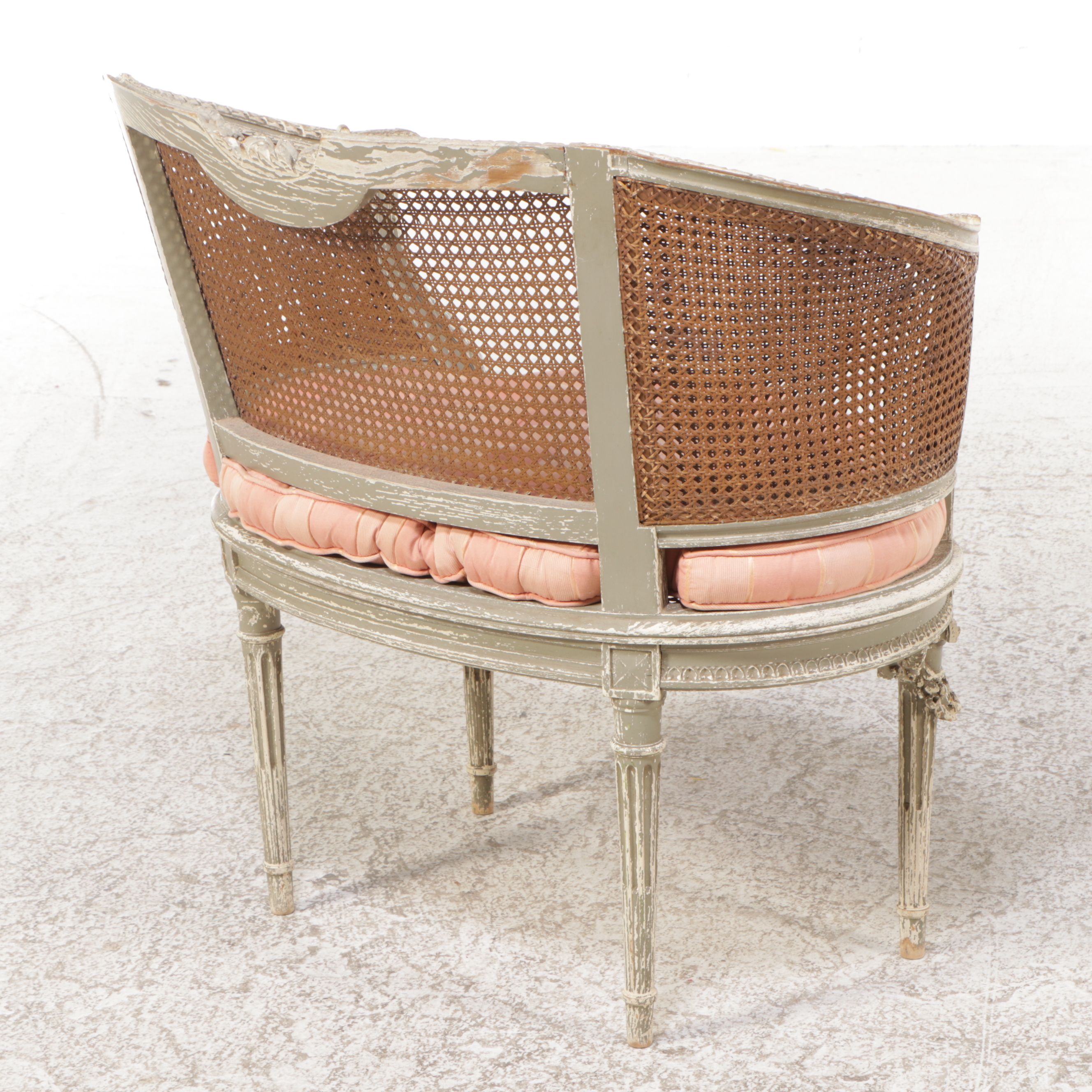 Louis XV Style Carved Wood and Cane Settee