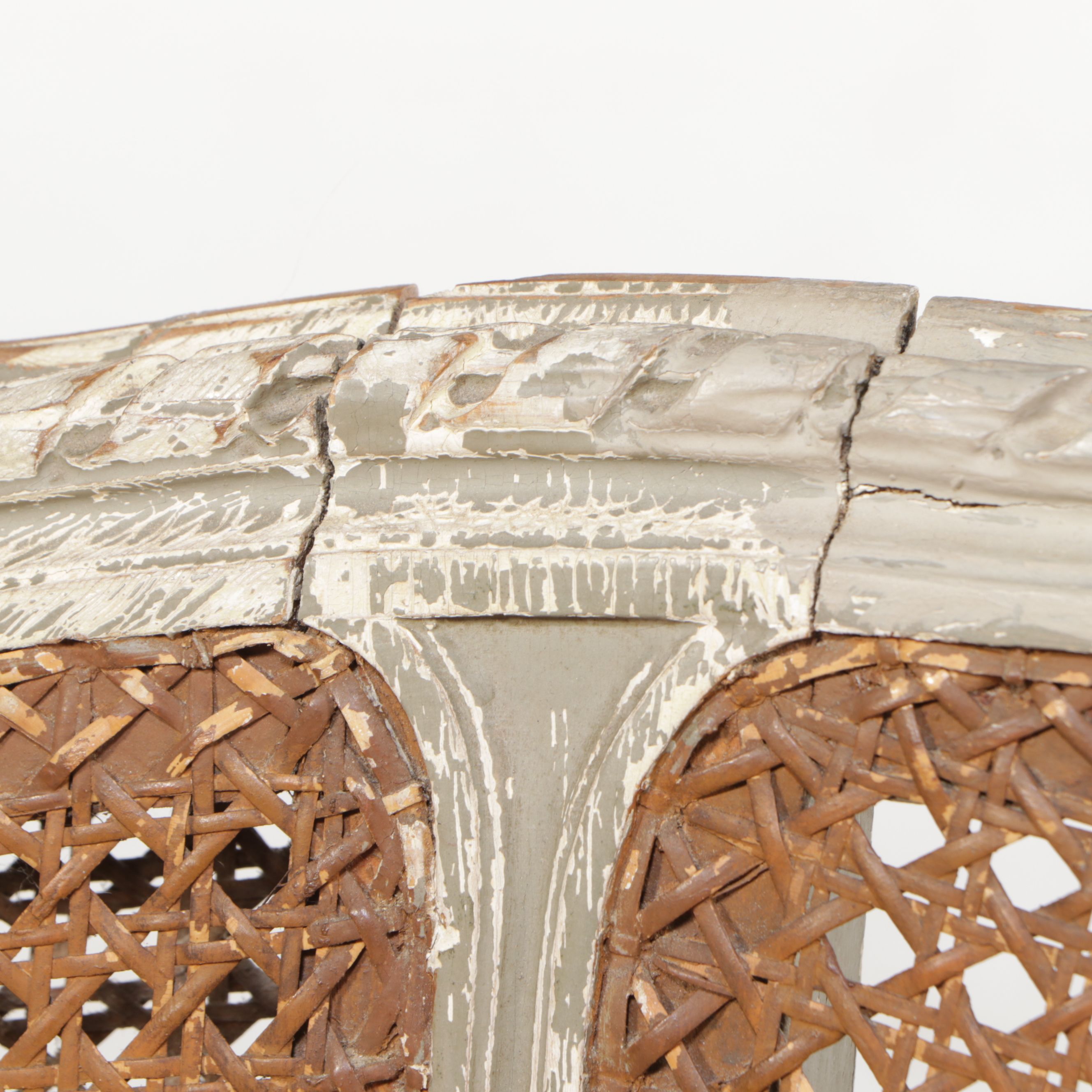 Louis XV Style Carved Wood and Cane Settee