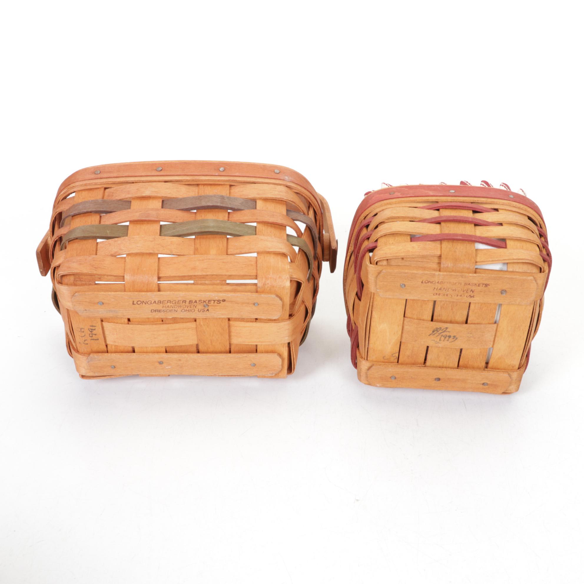 Longaberger Baskets with Decorative lid and Baking Dish