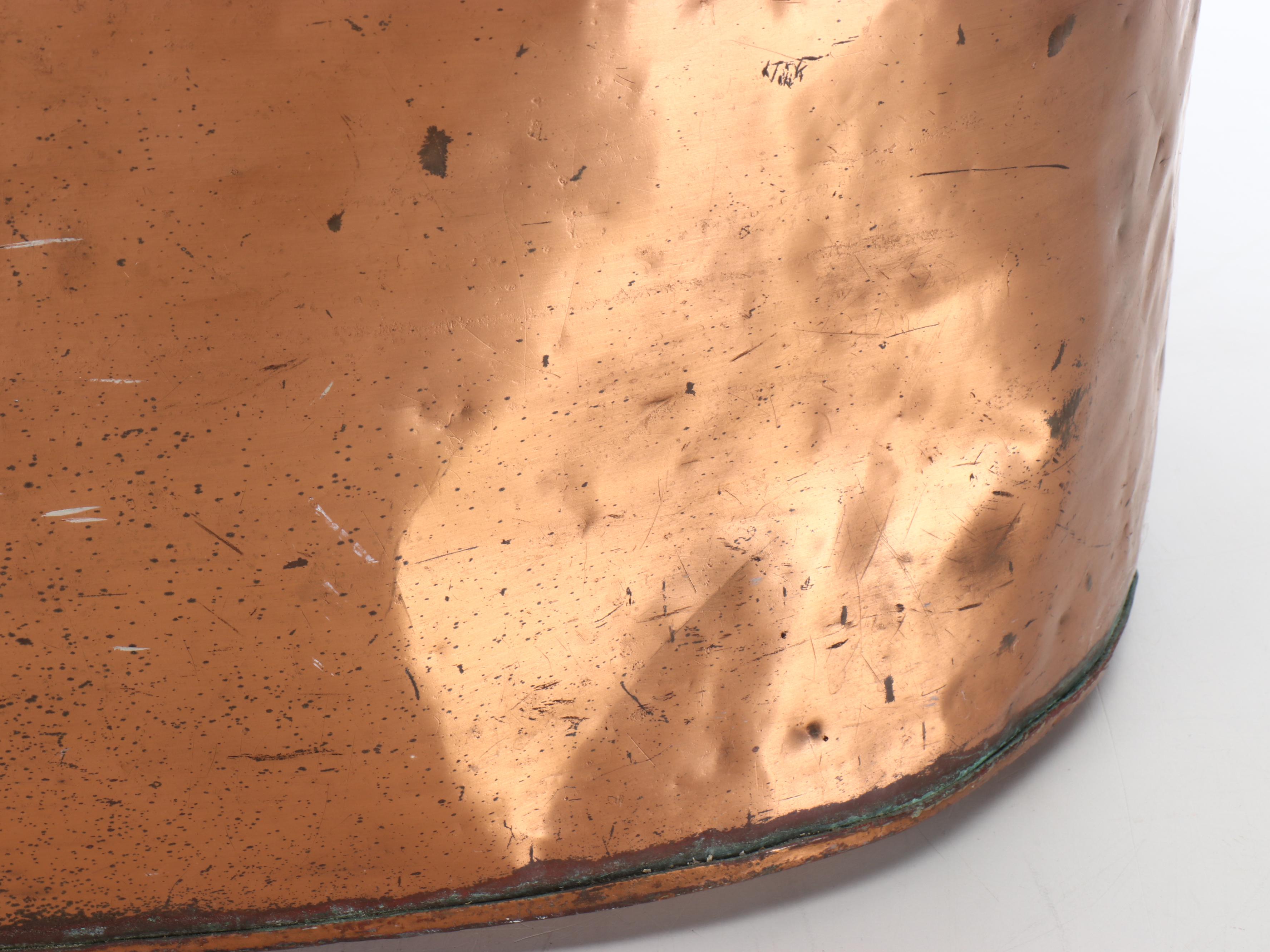 Copper Basket with Hammered Copper Decorative Bowl
