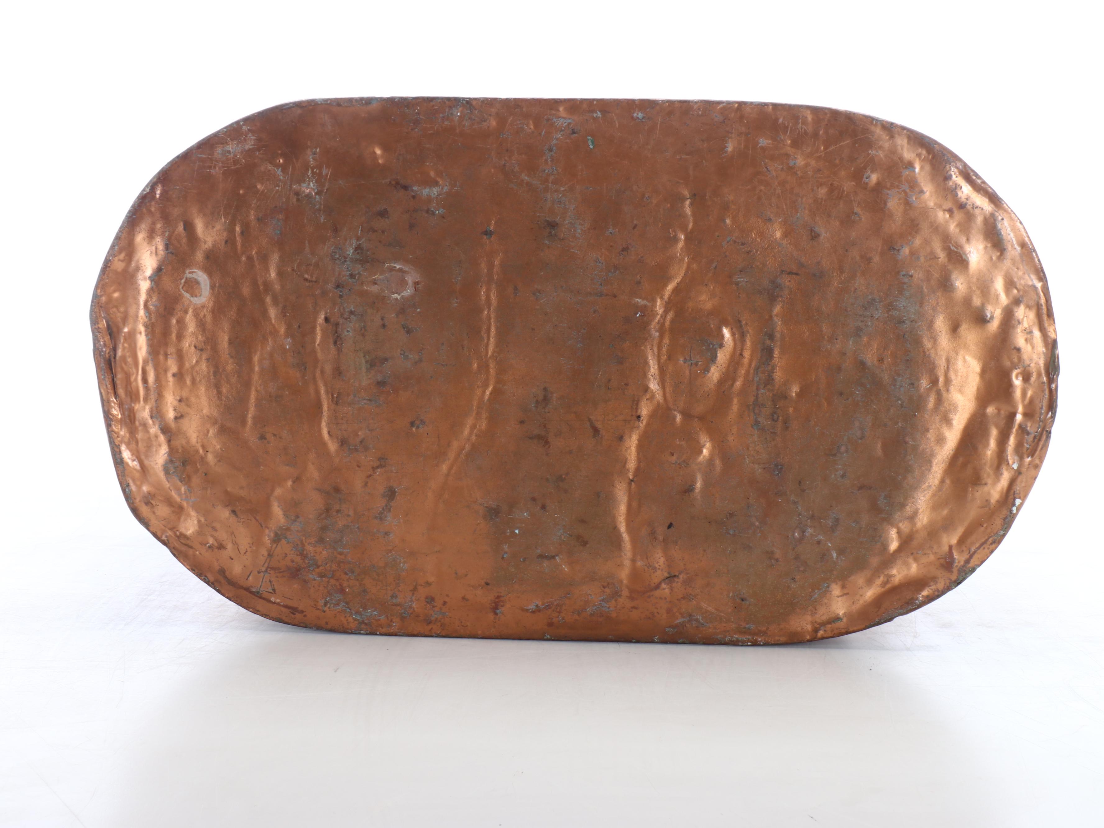 Copper Basket with Hammered Copper Decorative Bowl