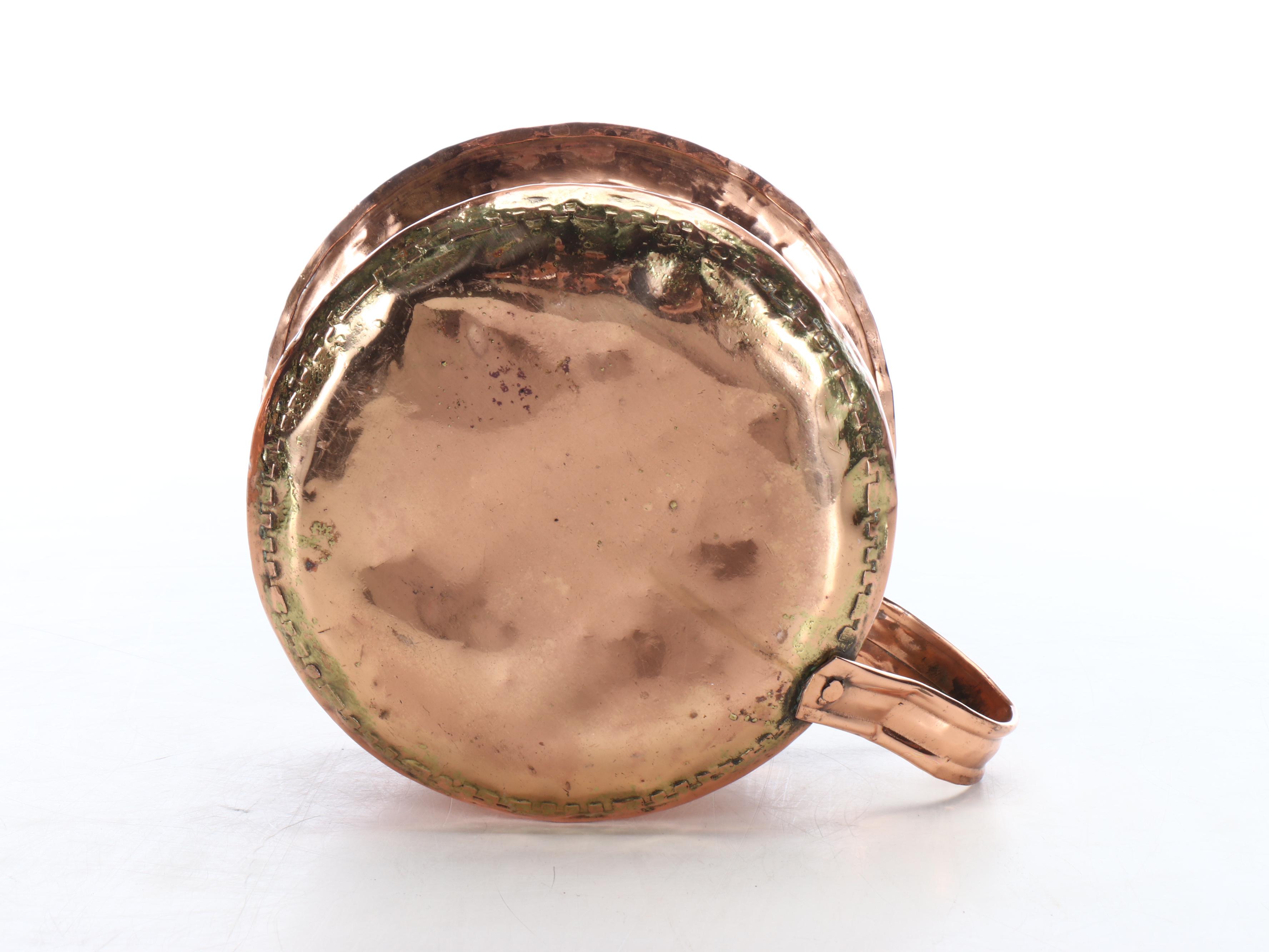 Copper Basket with Hammered Copper Decorative Bowl