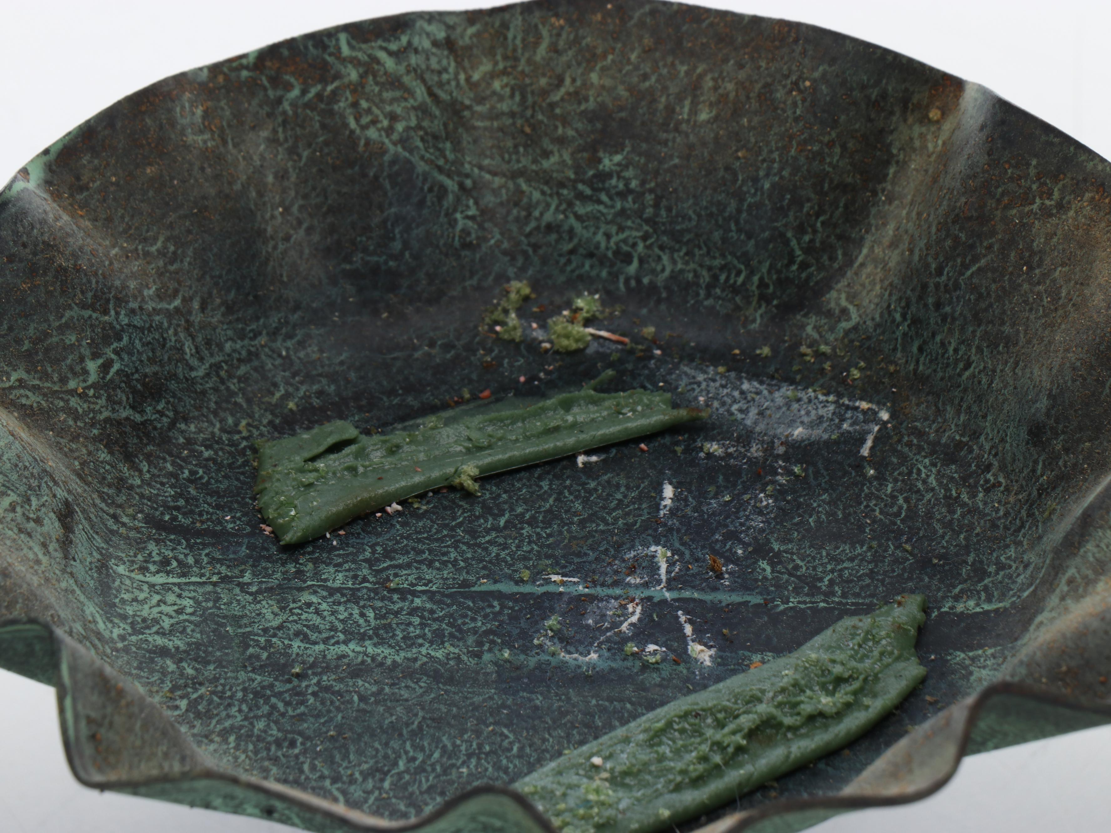 Verdigris Metal Wall Mount Frame with Triple Pillar Candle Holder