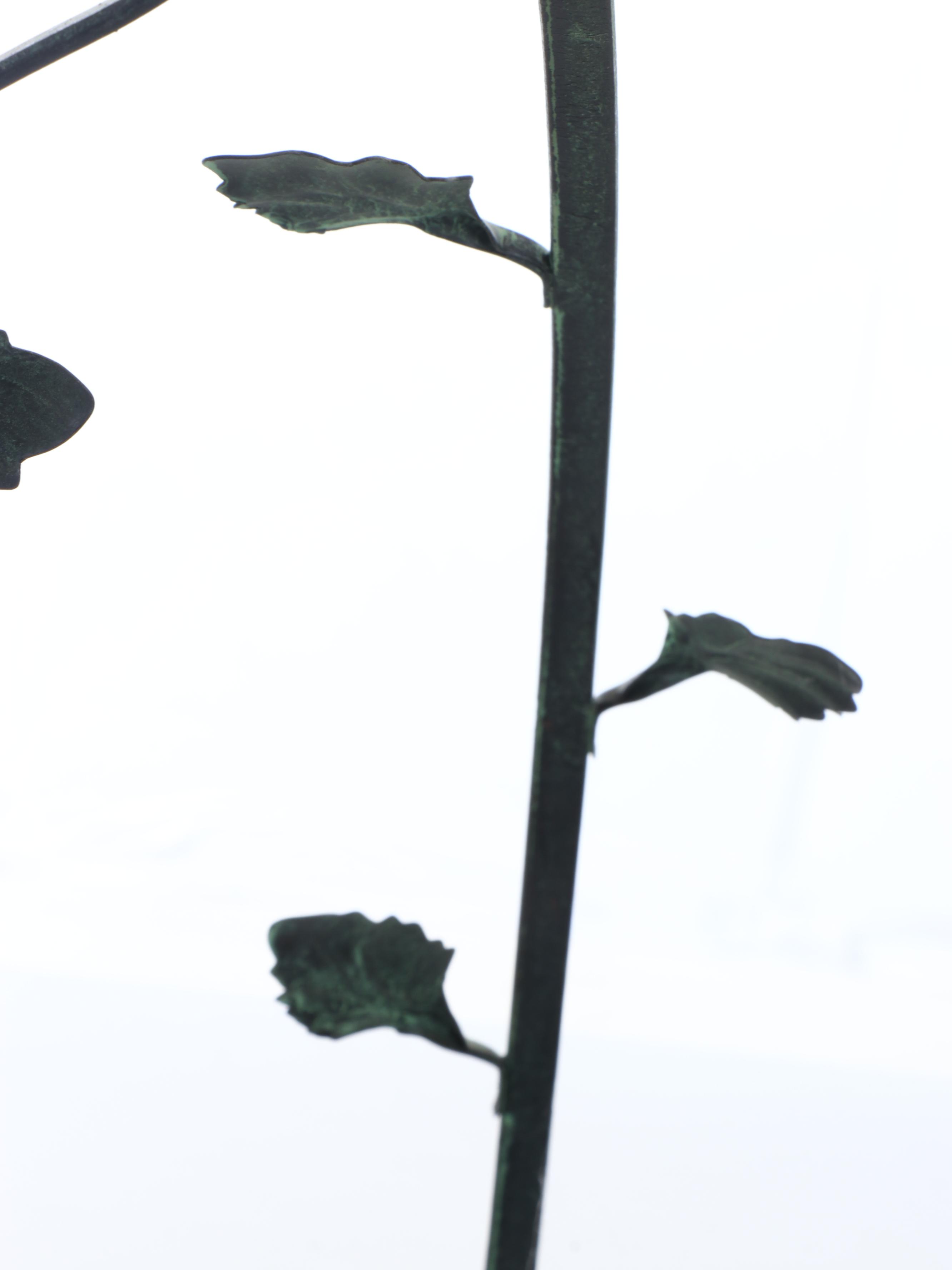 Verdigris Metal Wall Mount Frame with Triple Pillar Candle Holder