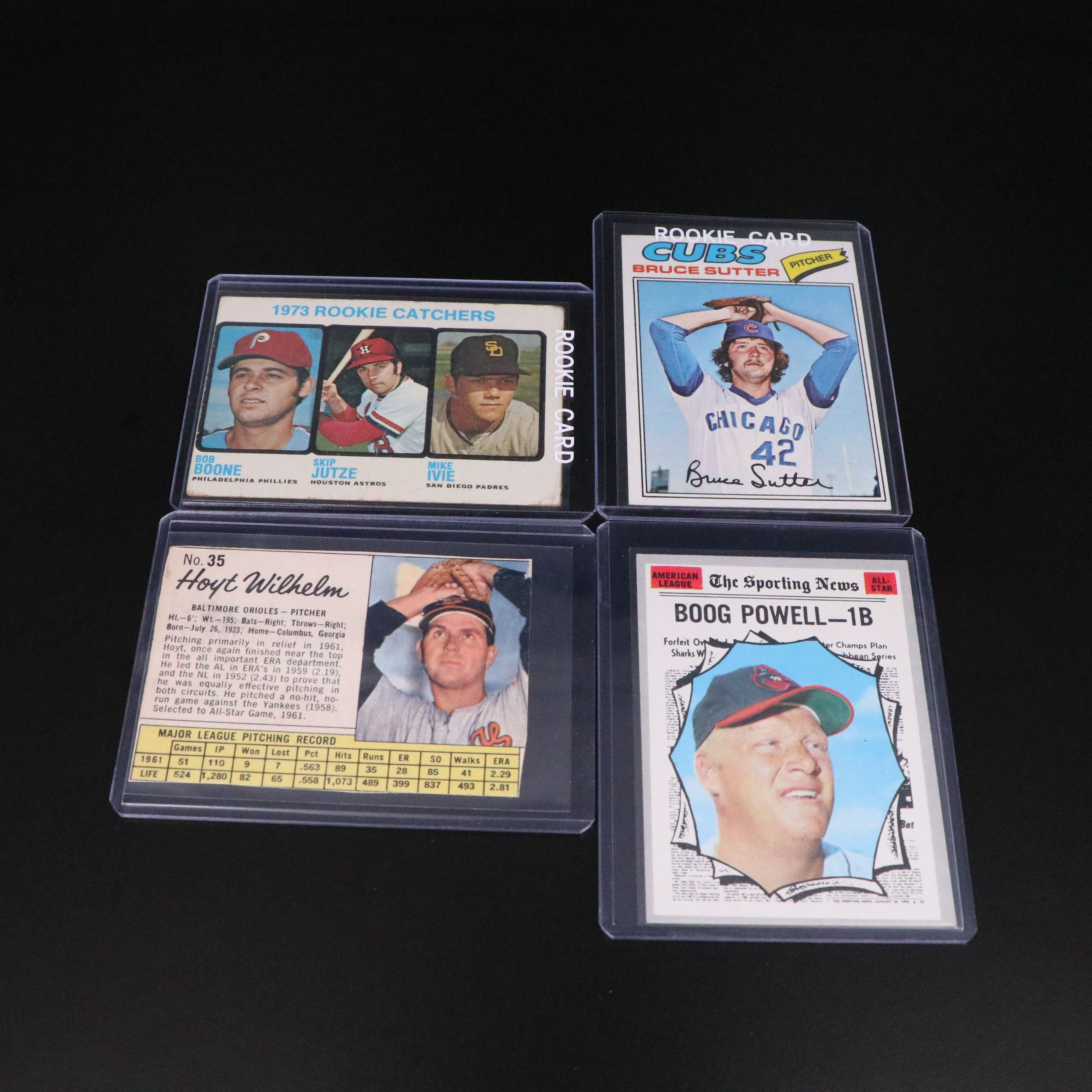 Topps with Other Baseball Cards Featuring Hank Aaron, Bob Gibson, and More