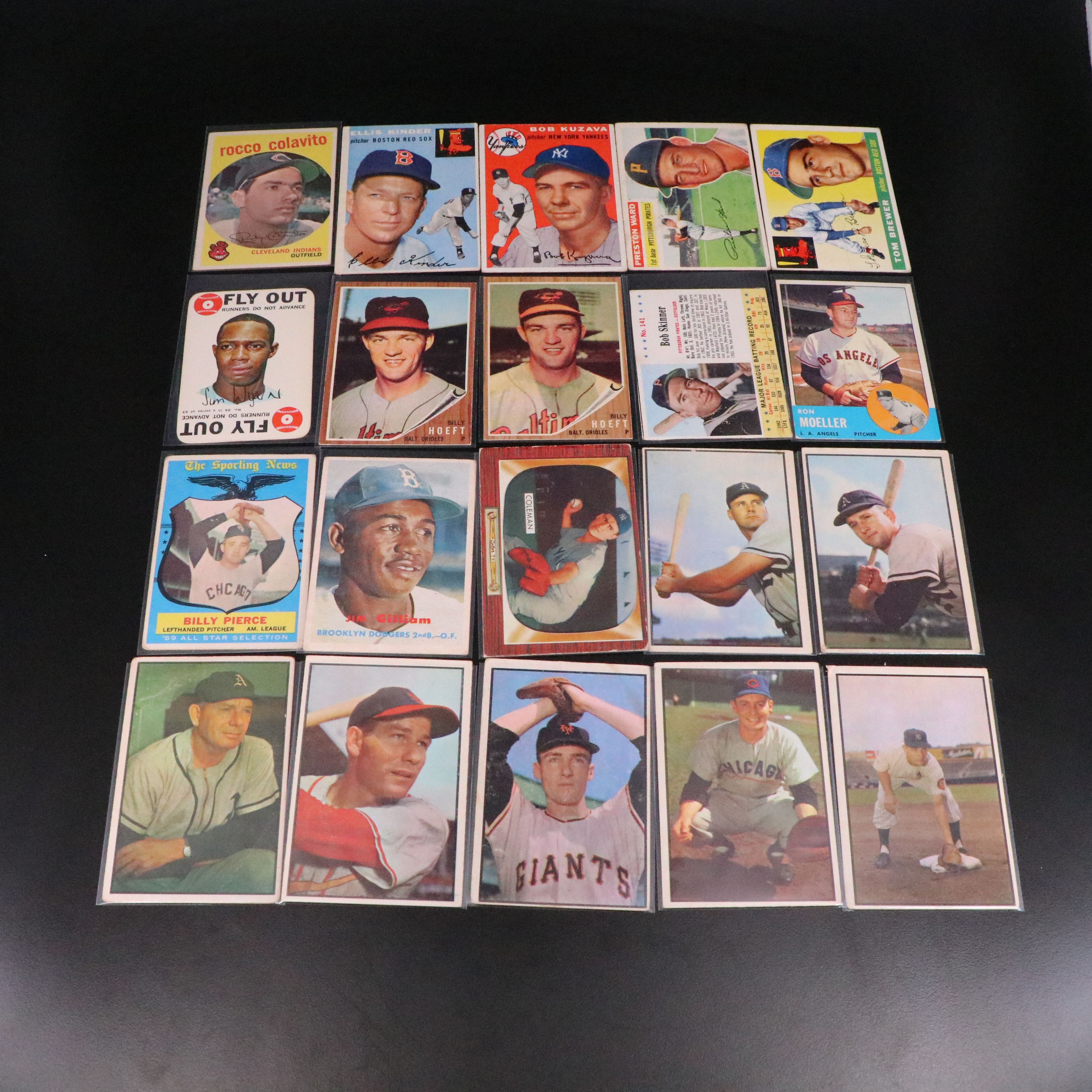 Topps with Other Baseball Cards Featuring Reggie Jackson, Robin Roberts, & More