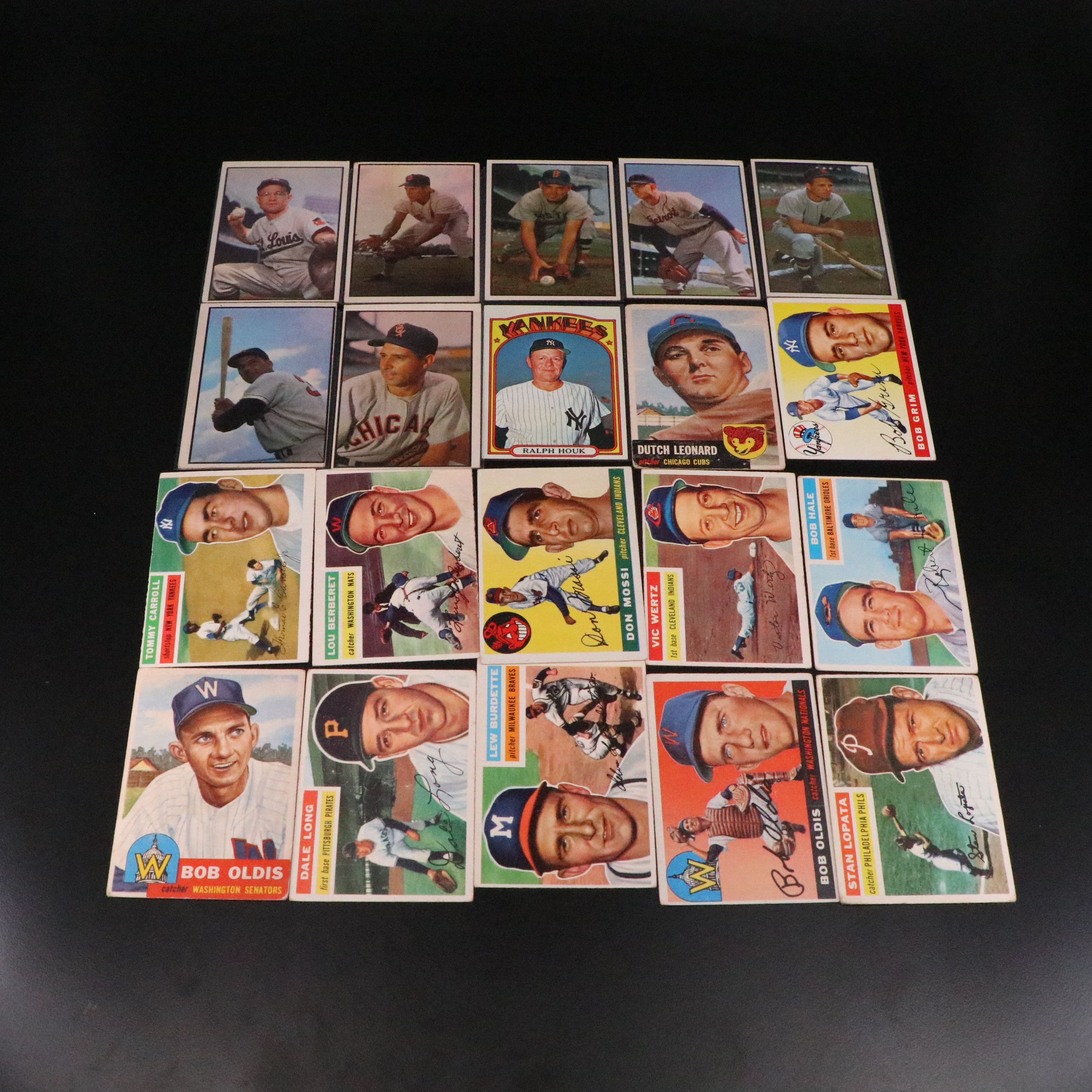 Topps with Other Baseball Cards Featuring Reggie Jackson, Robin Roberts, & More