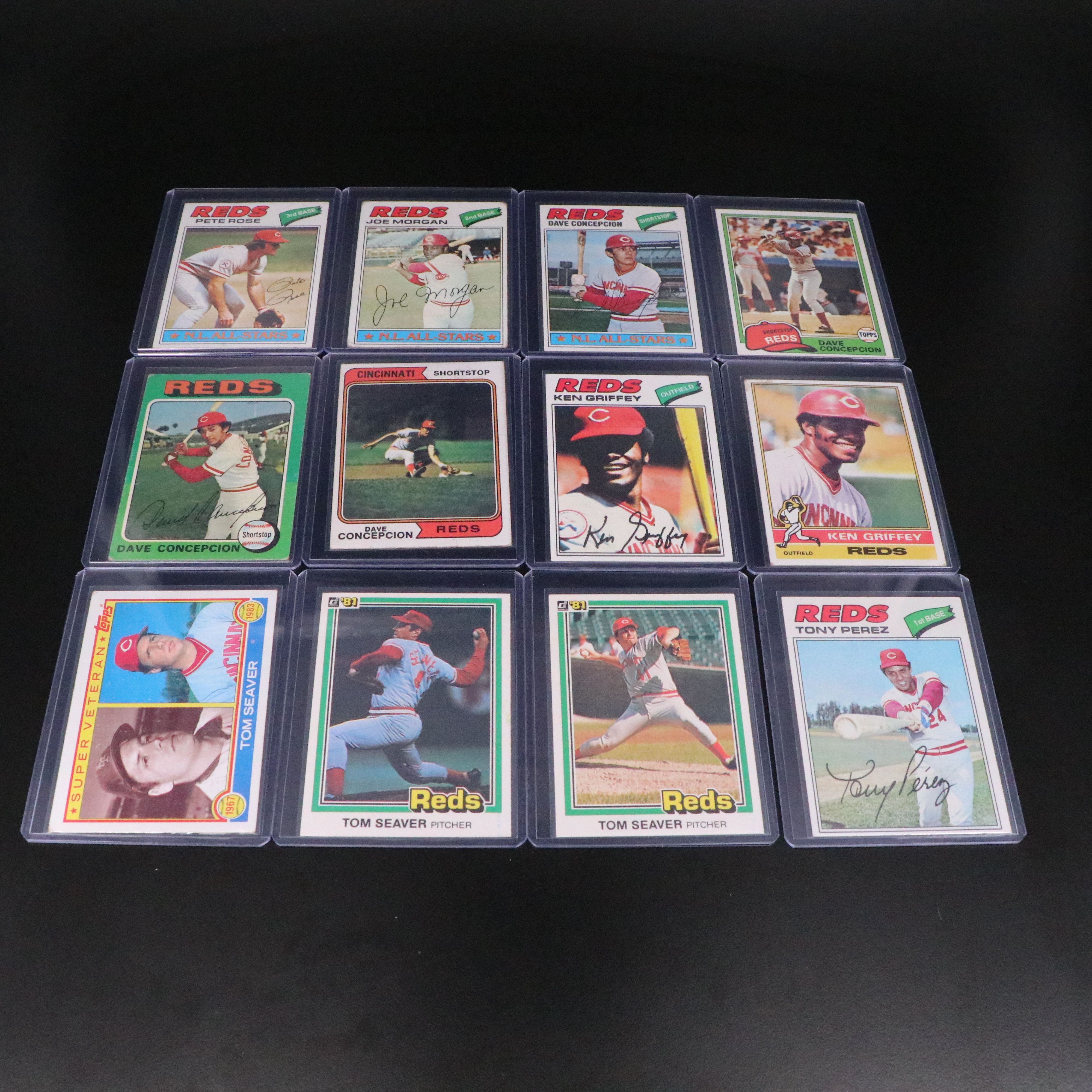 Cincinnati Reds Baseball Cards Featuring Pete Rose, Johnny Bench, and More
