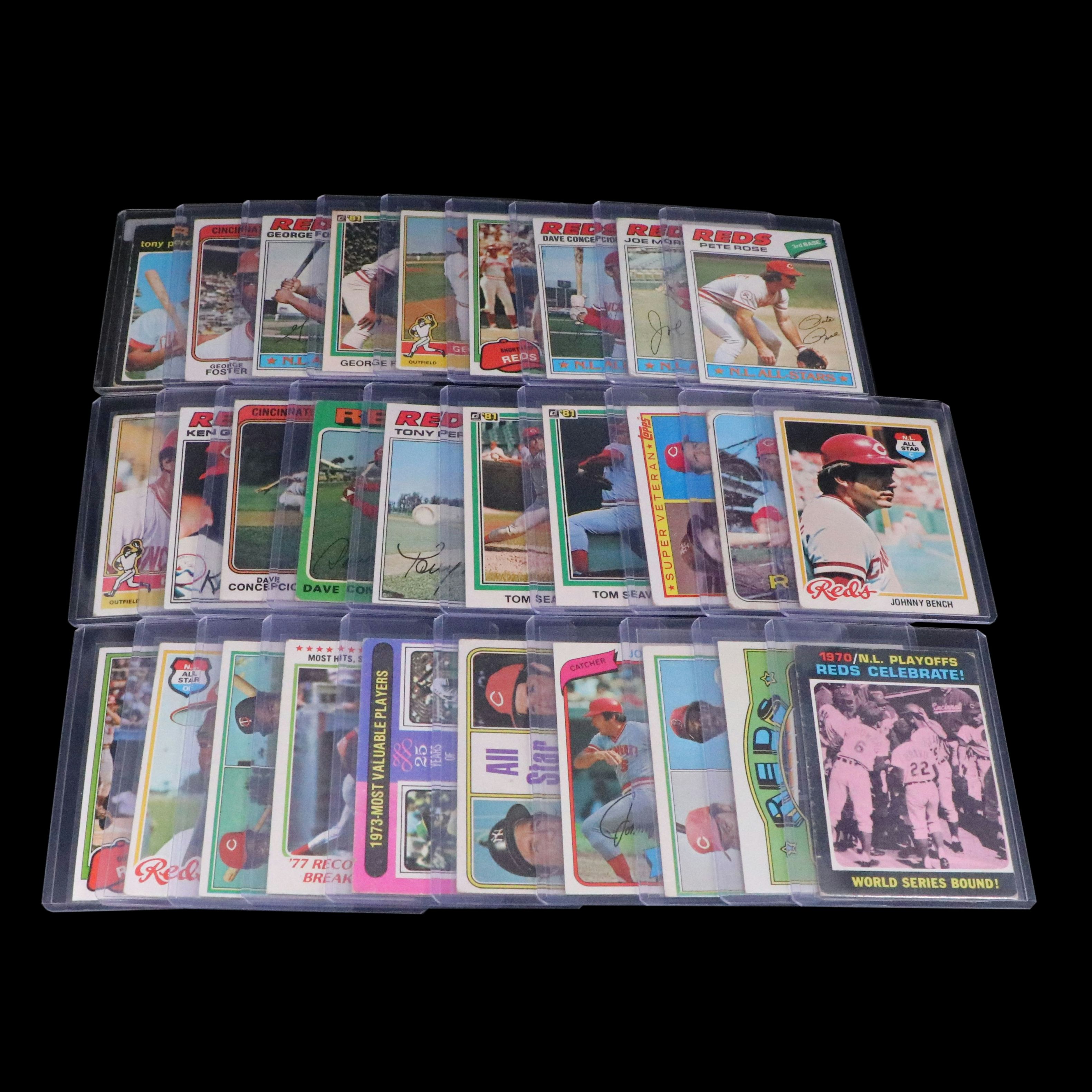 Cincinnati Reds Baseball Cards Featuring Pete Rose, Johnny Bench, and More