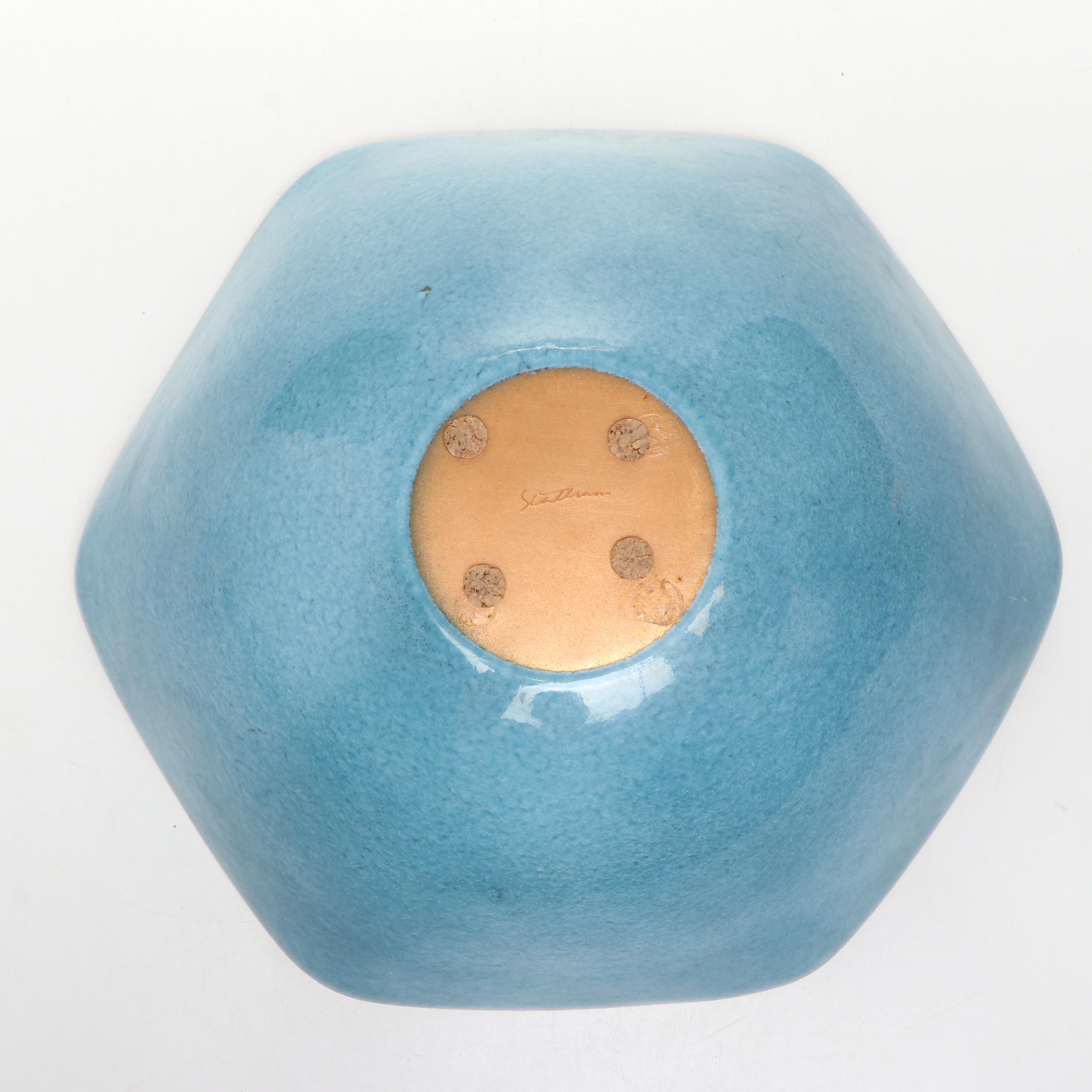 Pier 1 "Mexicali" Ceramic Tray with Nut Bowls and Other Enameled Copper Bowl