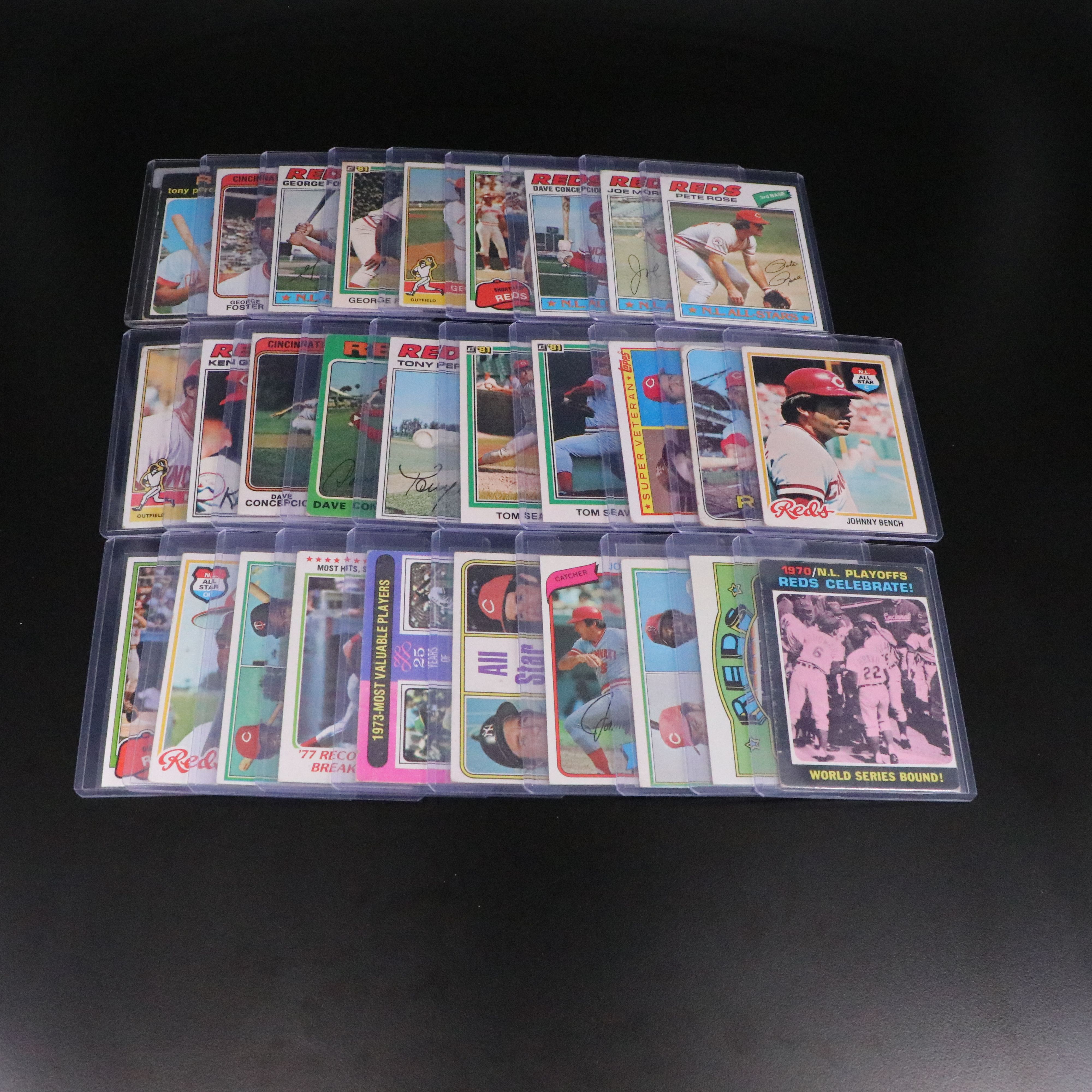 Cincinnati Reds Baseball Cards Featuring Pete Rose, Johnny Bench, and More
