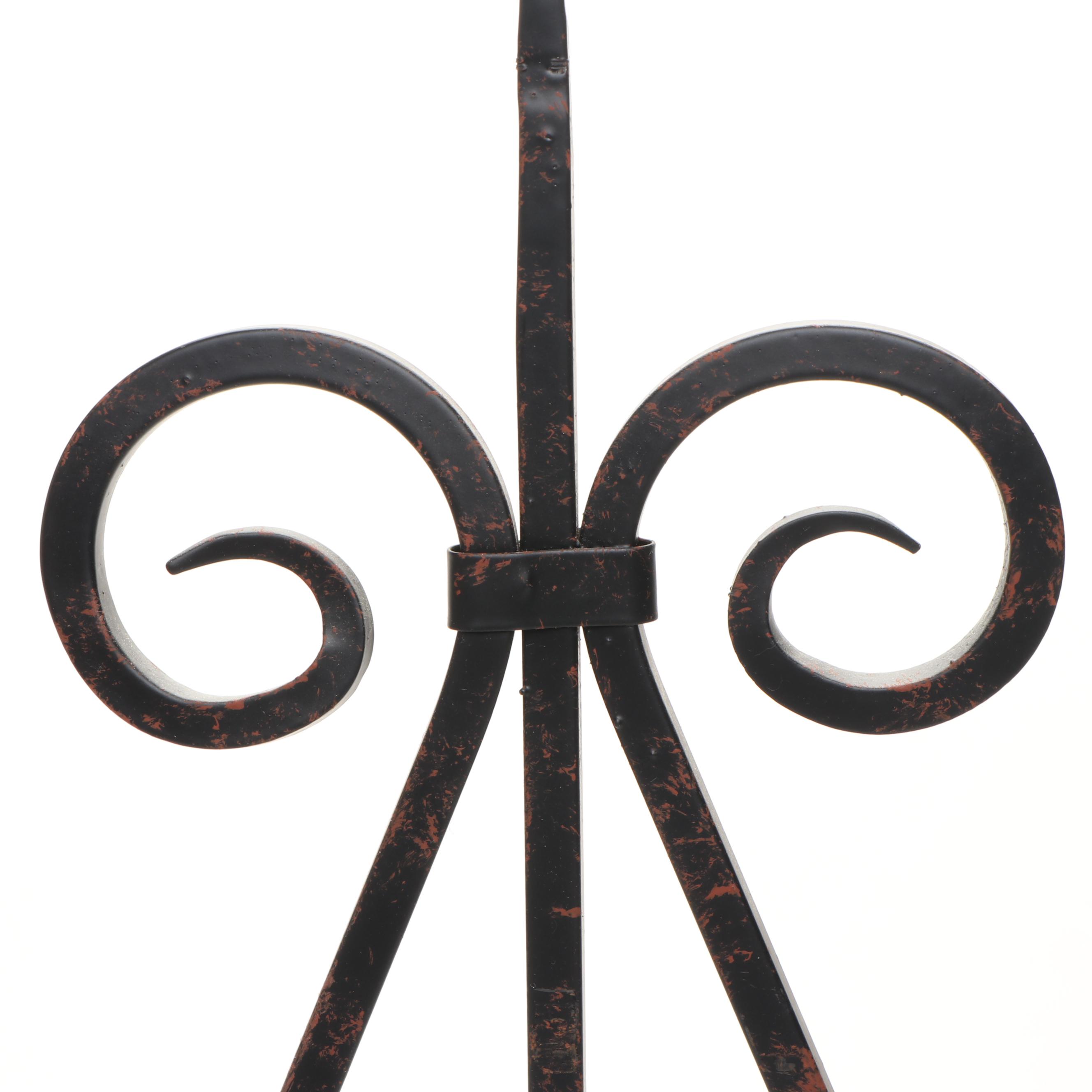 Baroque Style Metal Candle Holders and Candles