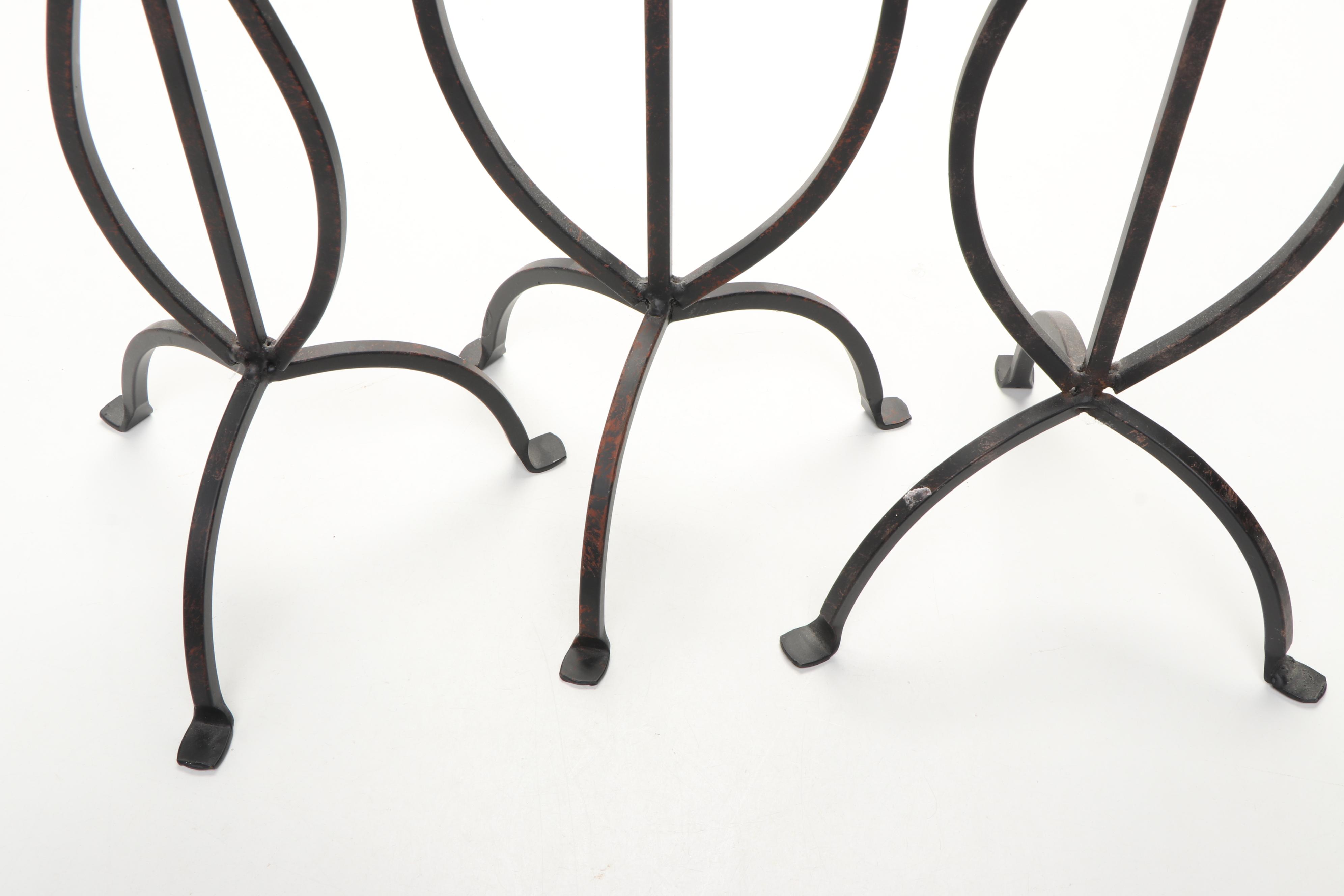 Baroque Style Metal Candle Holders and Candles