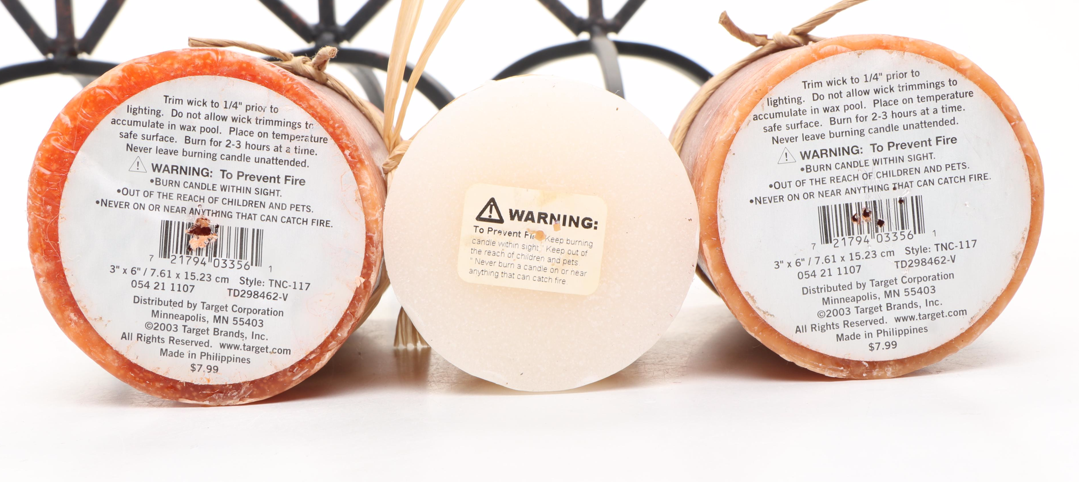 Baroque Style Metal Candle Holders and Candles