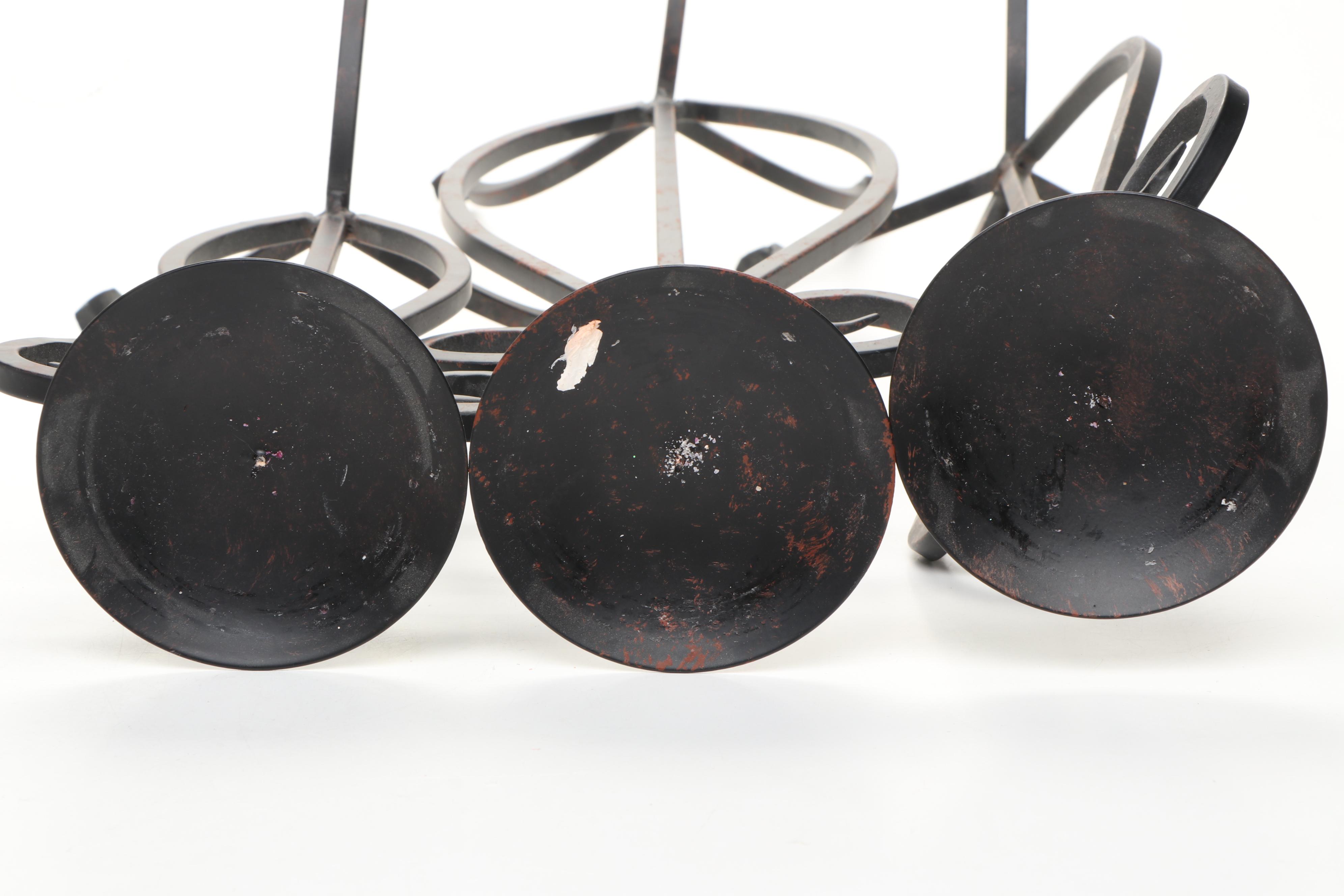 Baroque Style Metal Candle Holders and Candles