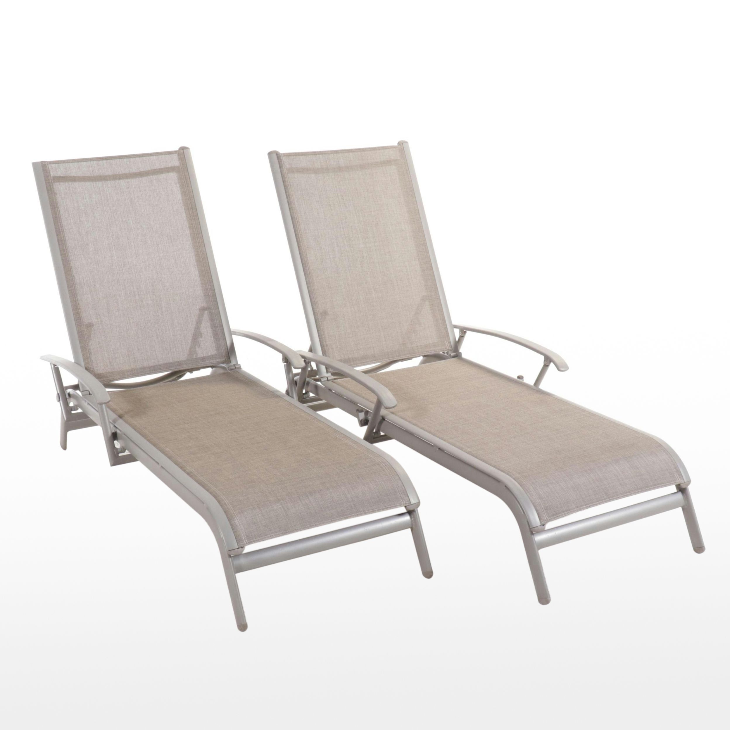 Pair of Mesh Patio Lounge Chairs