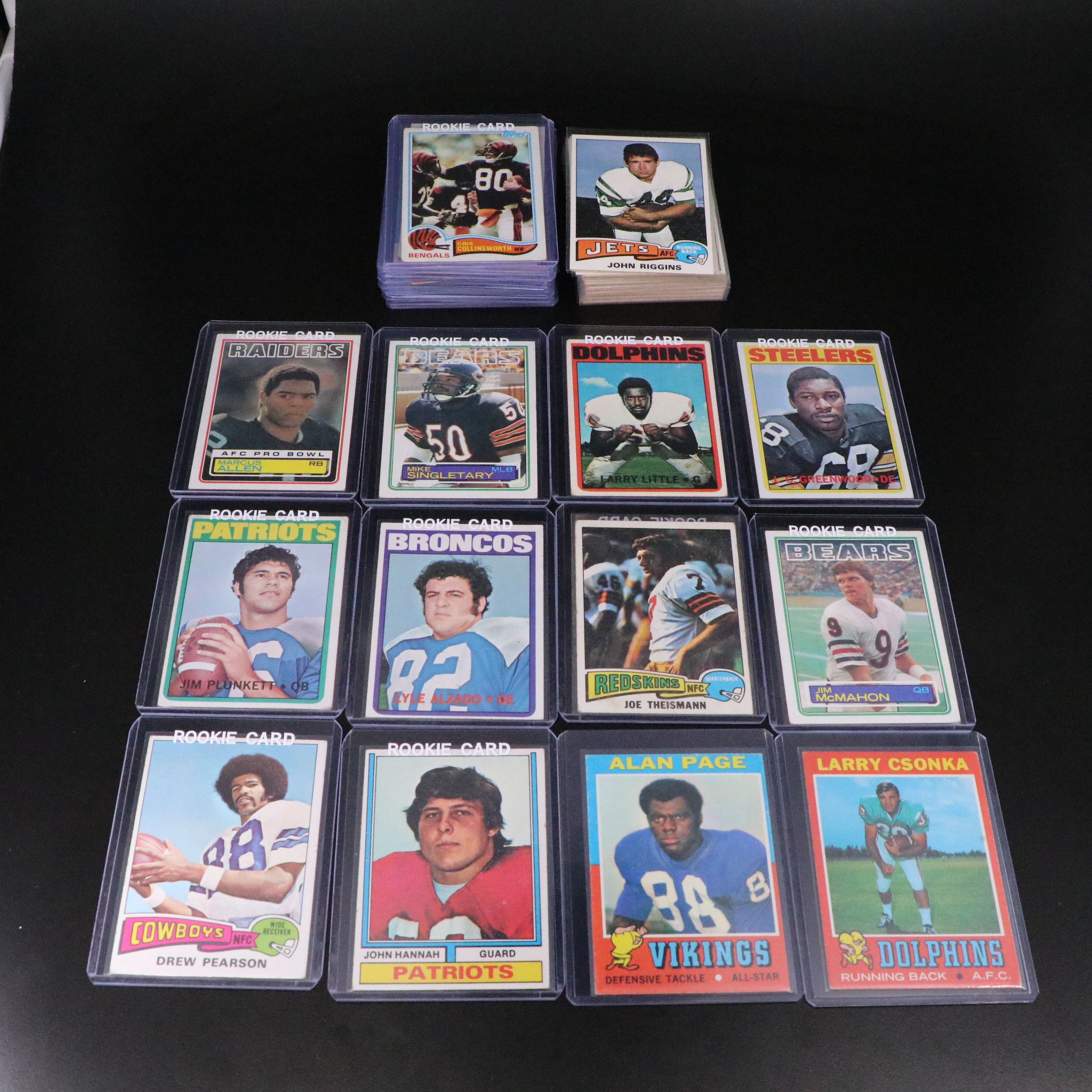 Topps Football Cards Featuring Mike Singletary and Marcus Allen Rookies