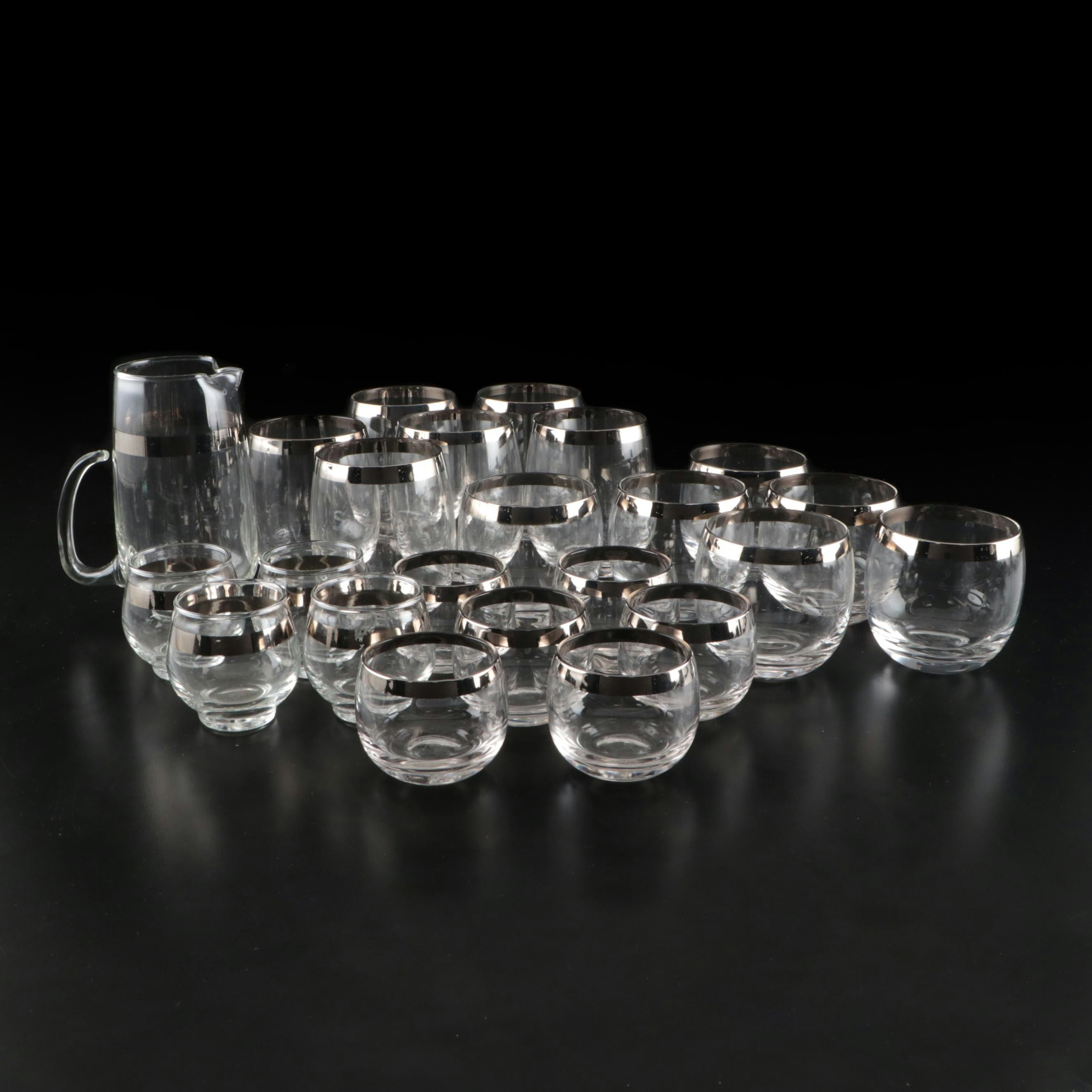 Dorothy Thorpe MCM Crystal and Silver Barware Collection