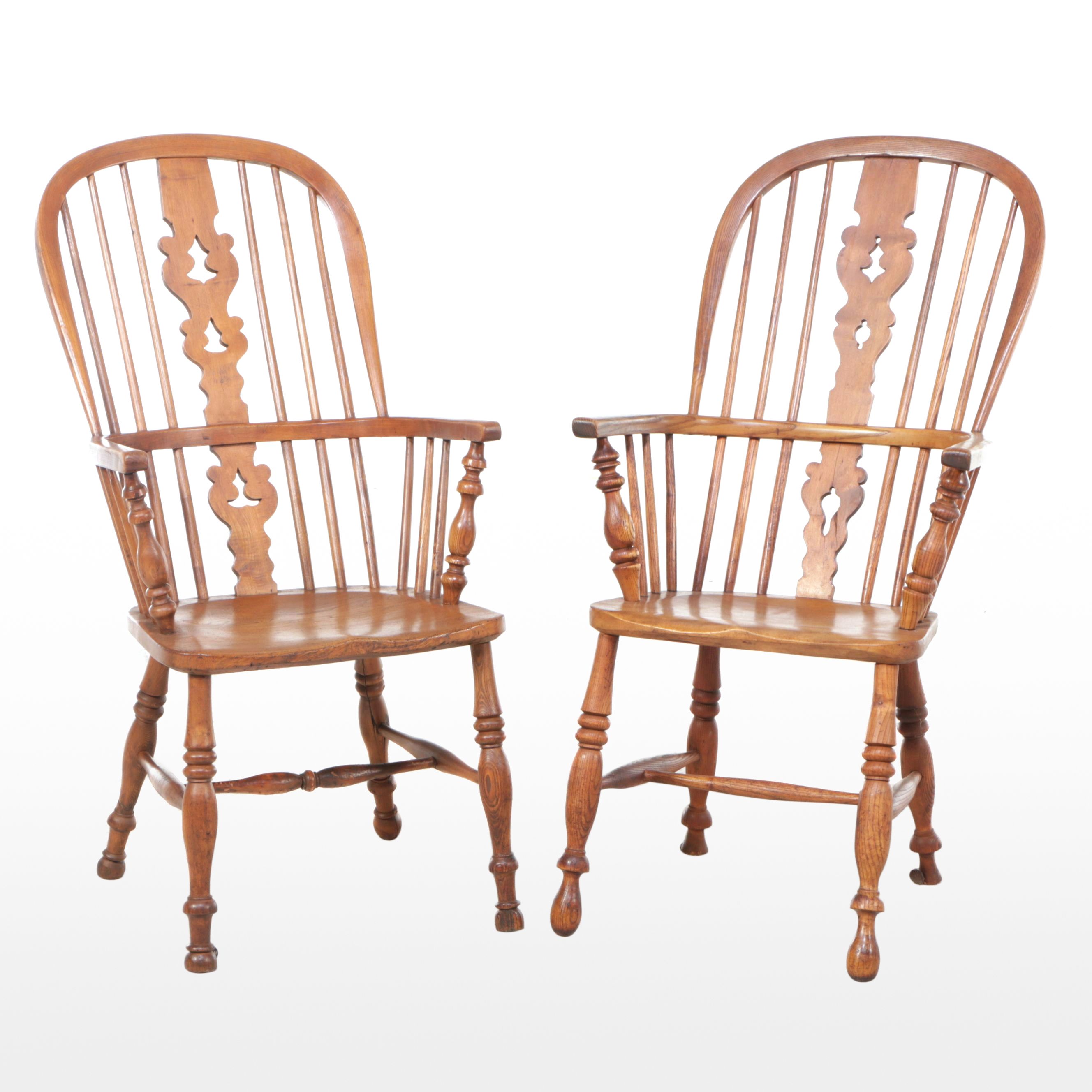 Pair of Oak Windsor Armchairs