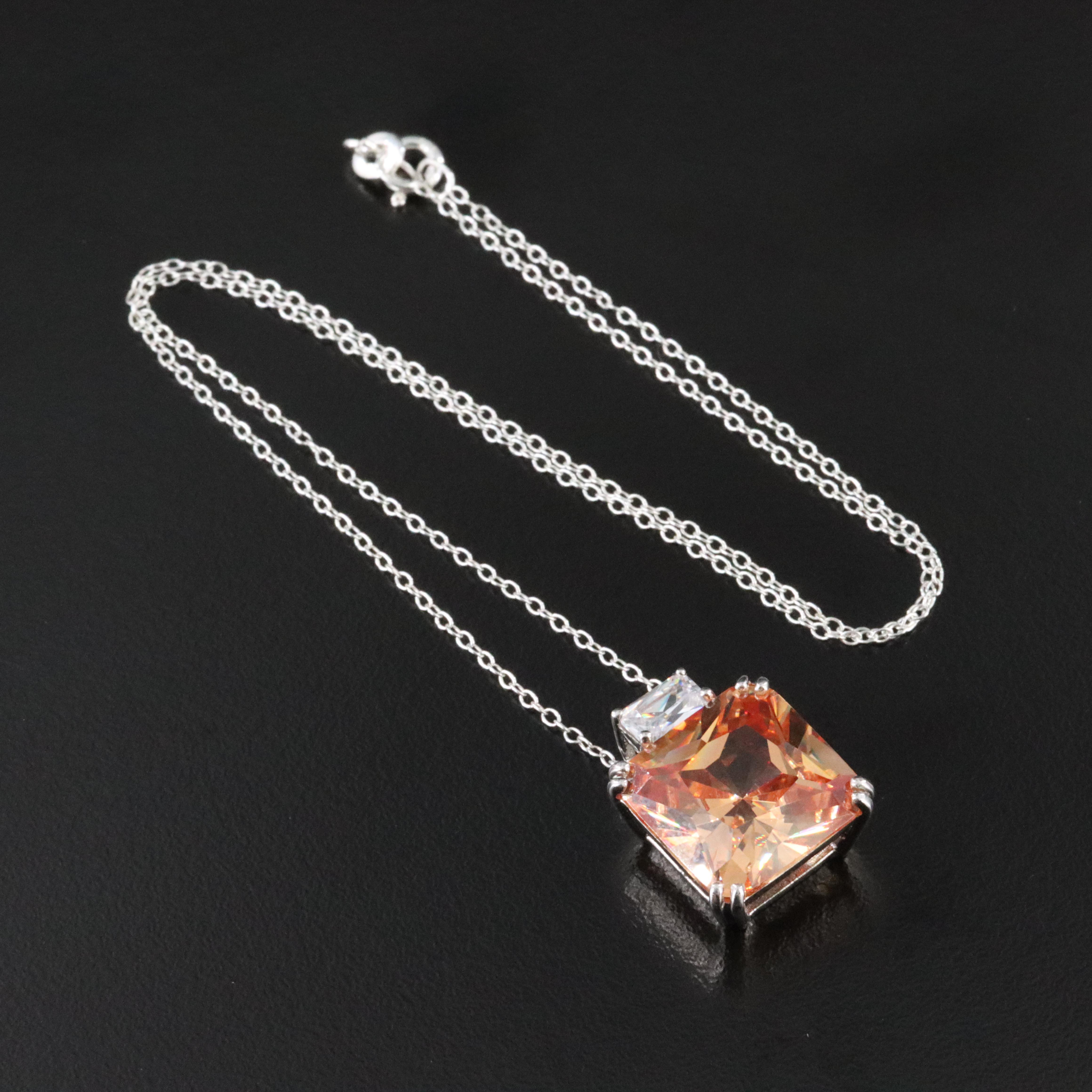 Sterling CZ Pendant Necklace