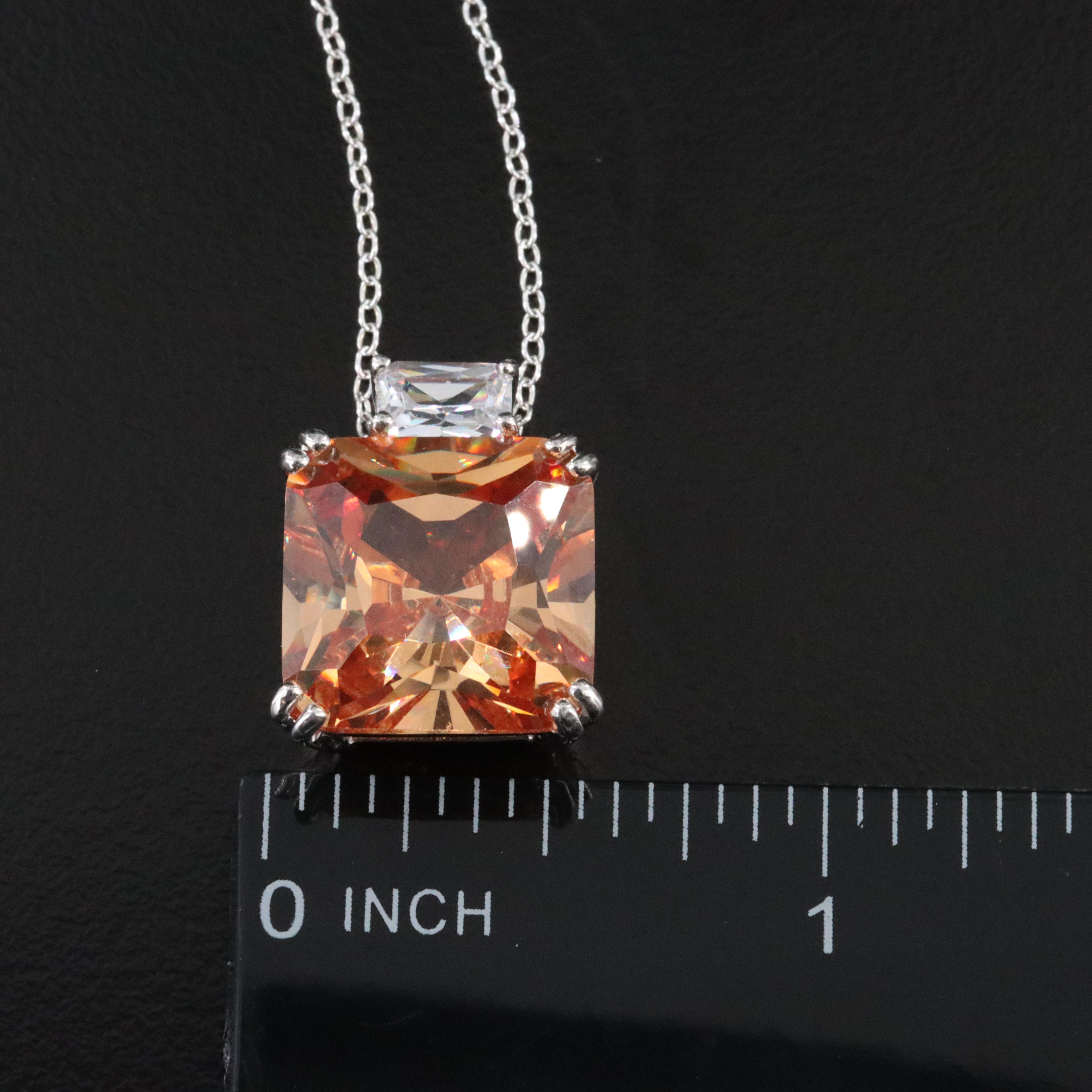 Sterling CZ Pendant Necklace