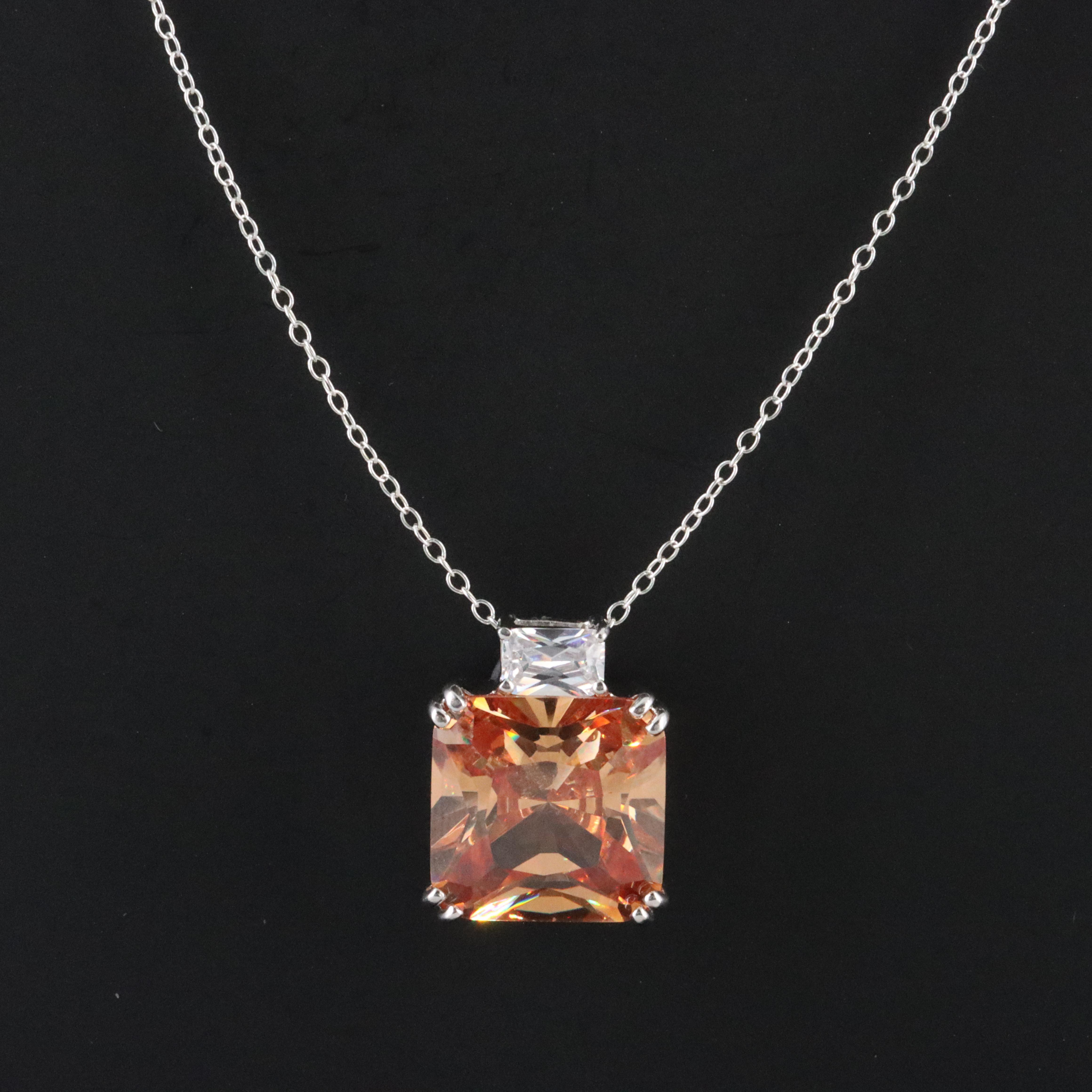 Sterling CZ Pendant Necklace