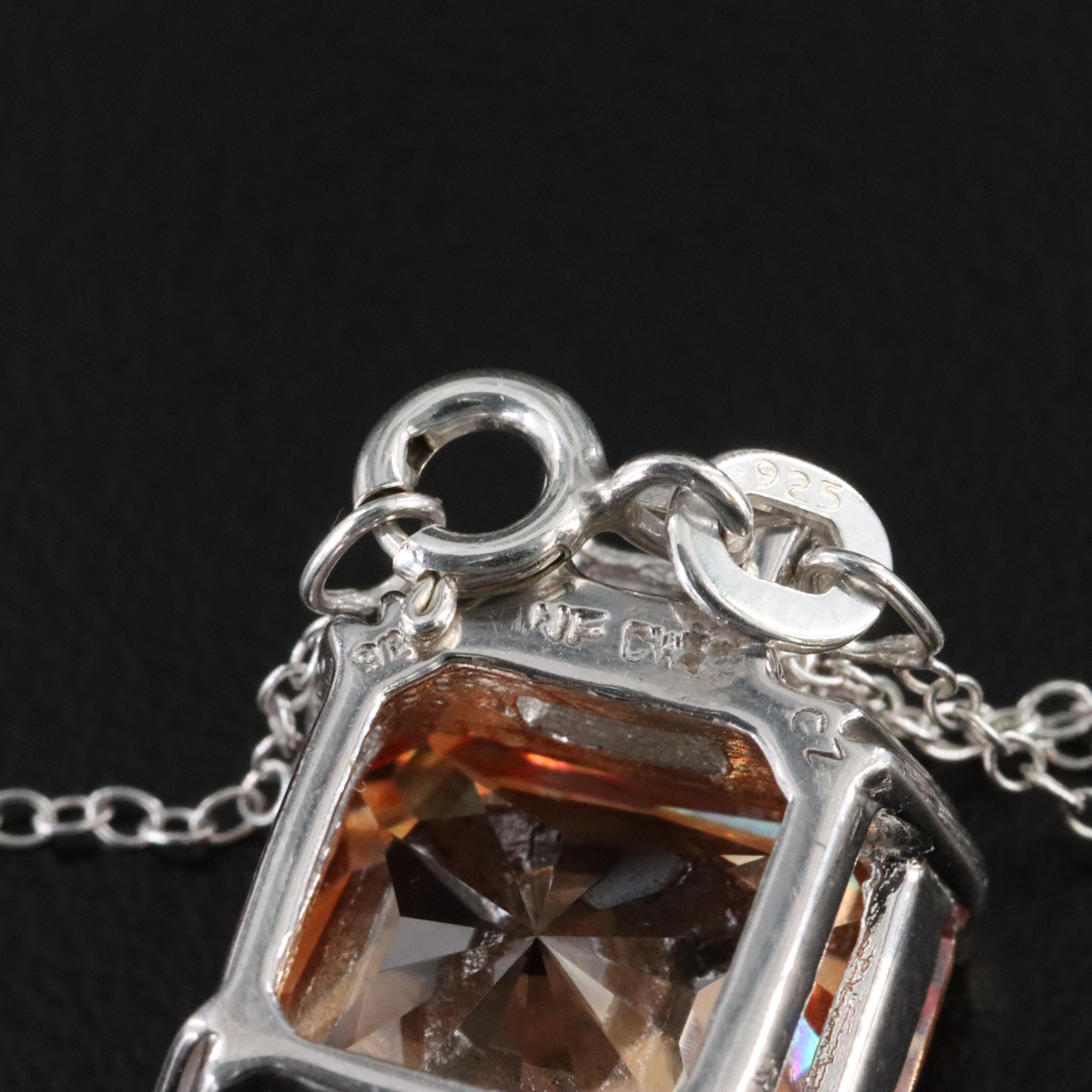 Sterling CZ Pendant Necklace