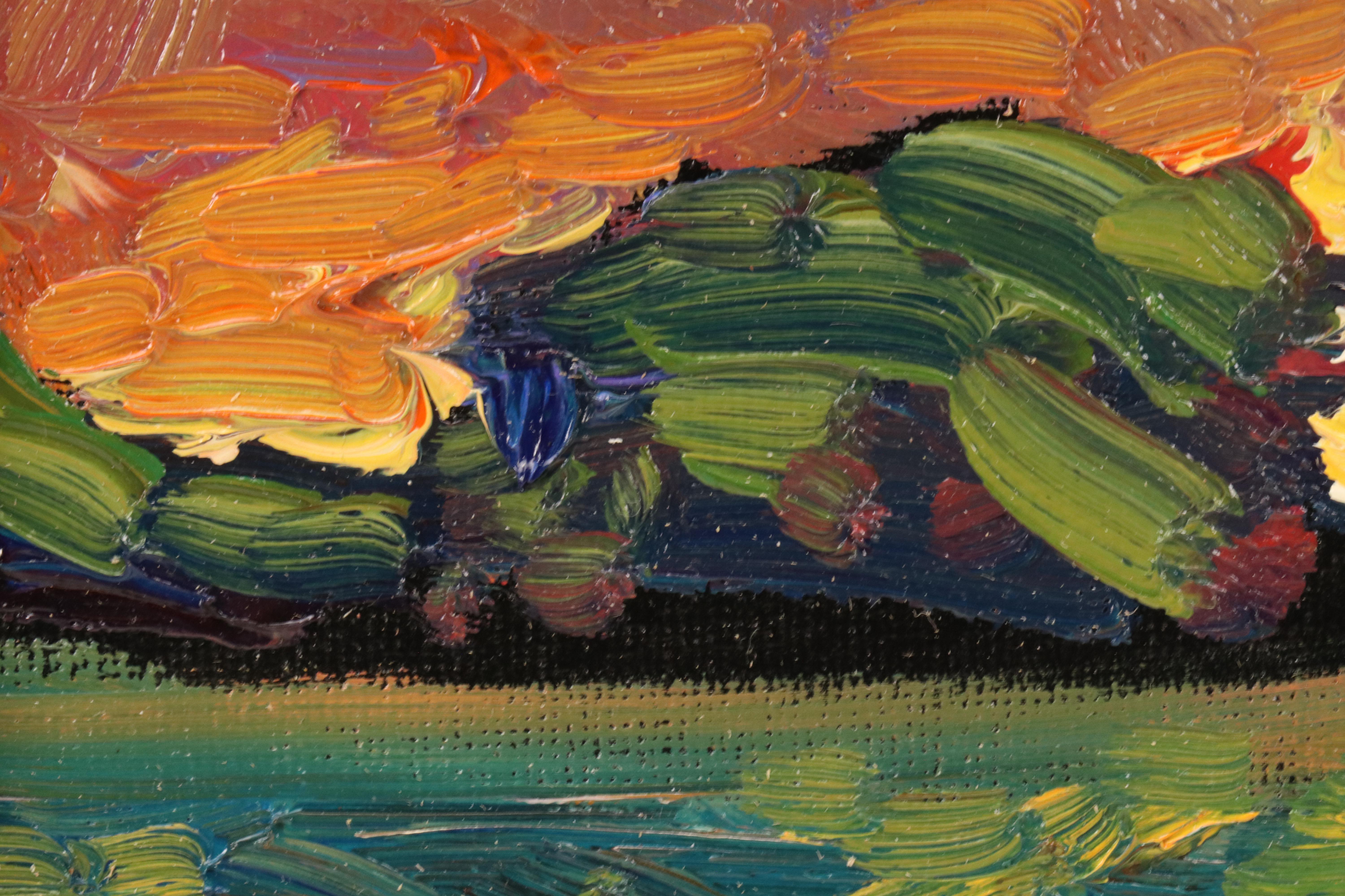 William Hawkins Floral Landscape Oil Painting, 2025