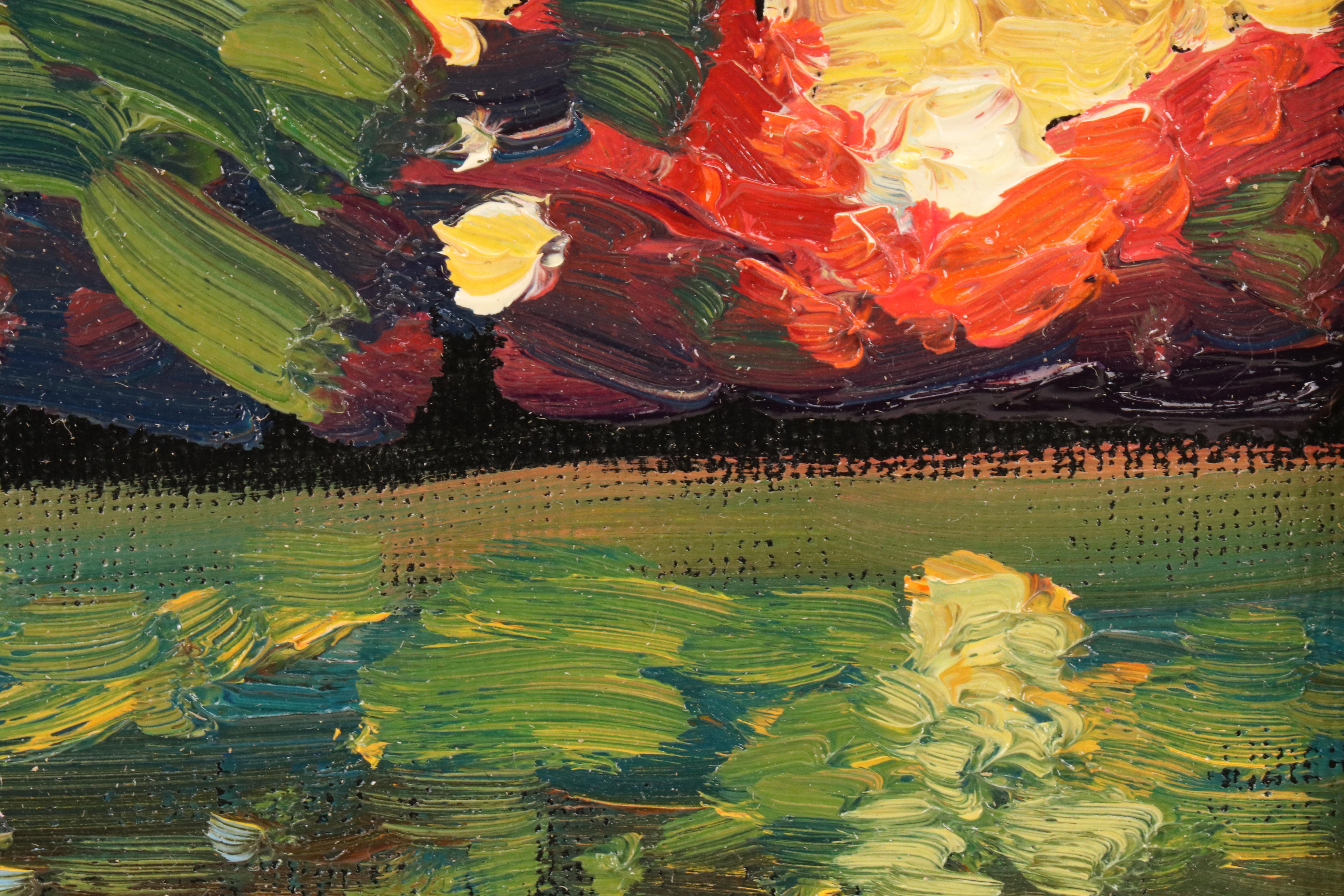 William Hawkins Floral Landscape Oil Painting, 2025