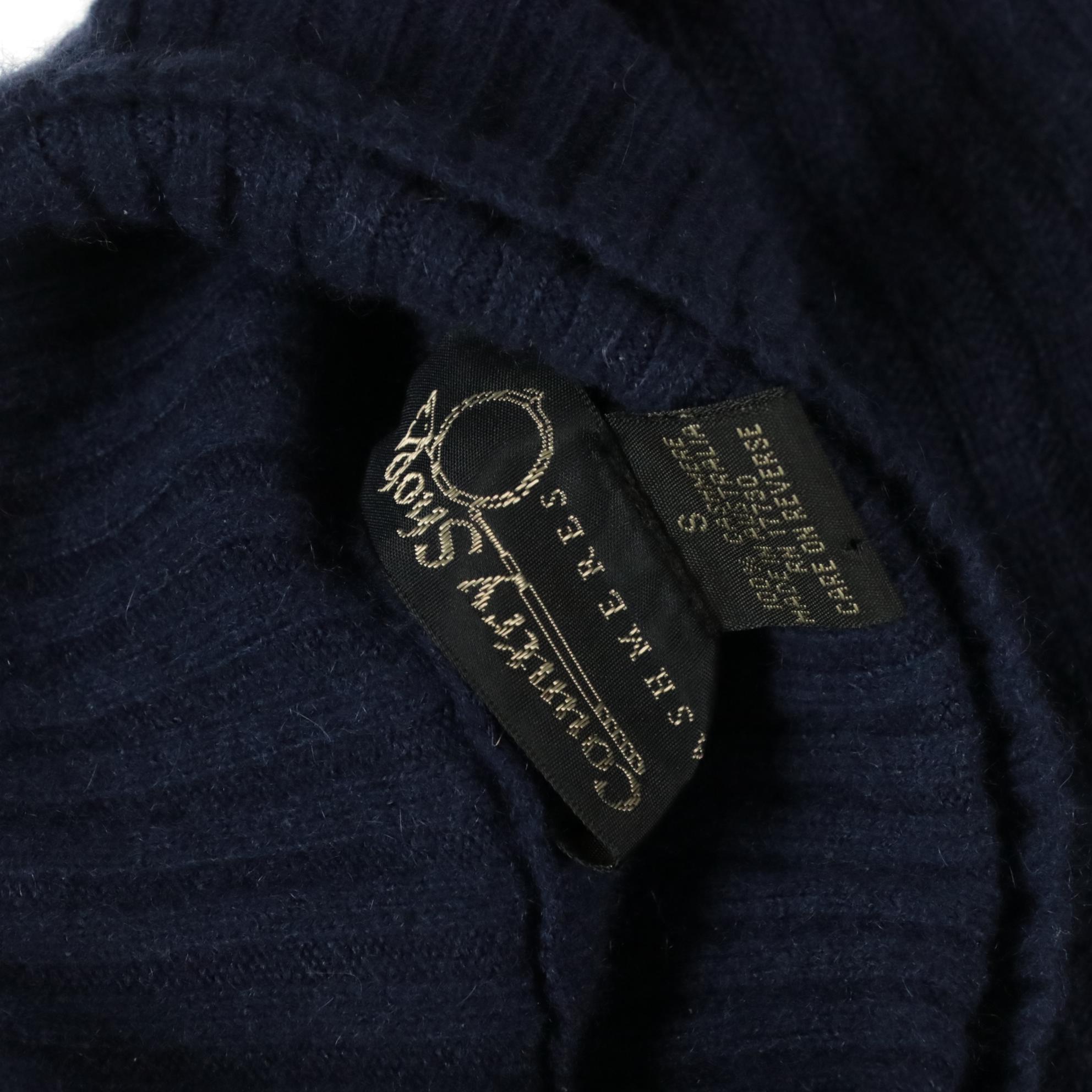 Lord & Taylor Mint Cable Knit Cashmere Turtleneck, Country Shop Navy Turtleneck
