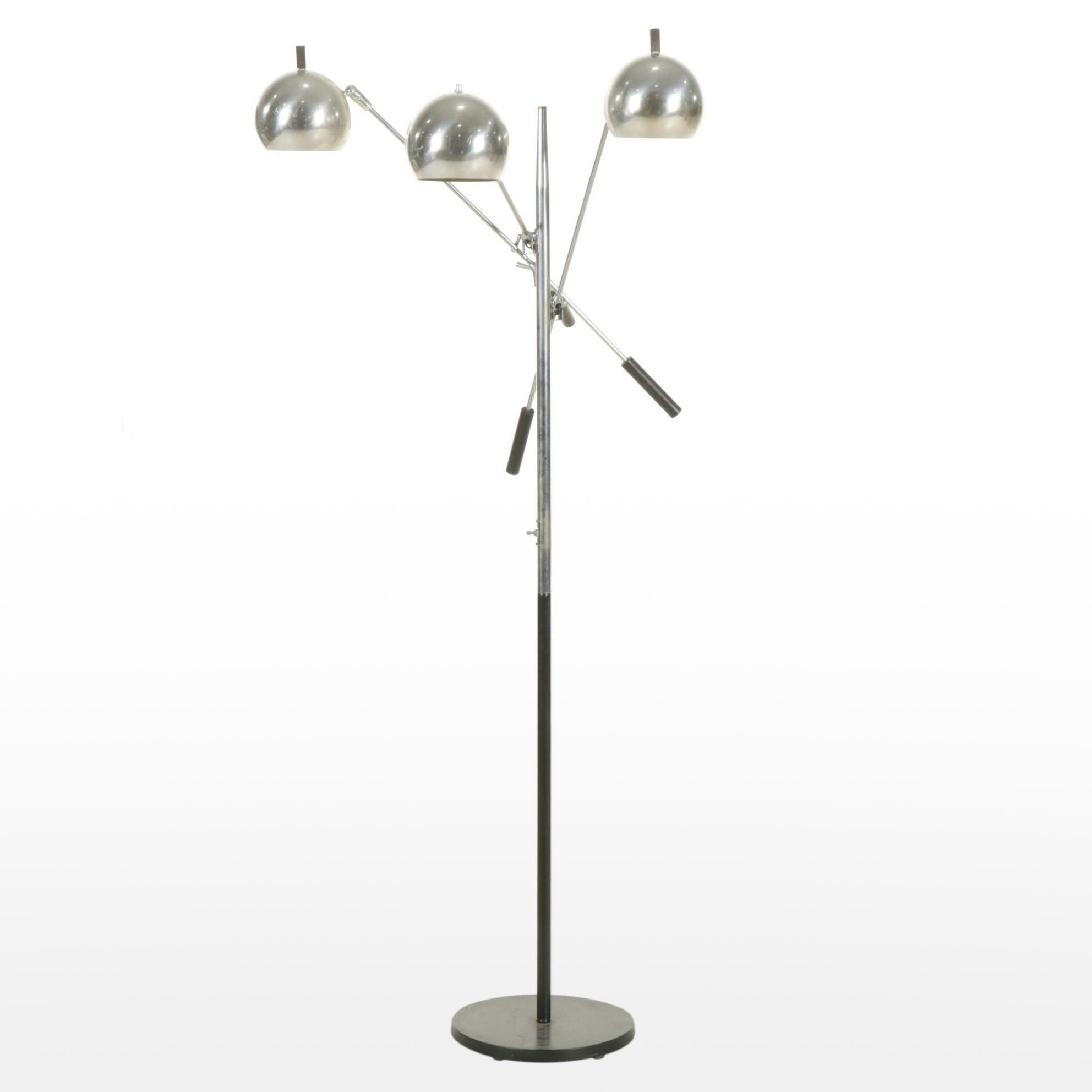 Sonneman Triennale Orbiter Style Three-Arm Chrome Floor Lamp, Late 20th Century