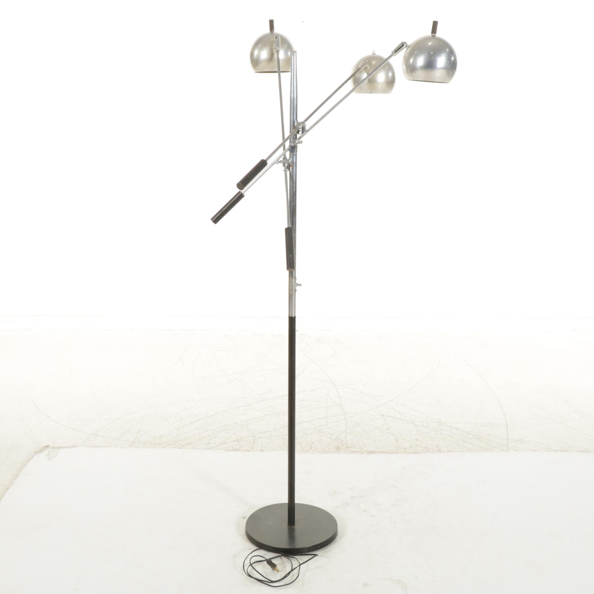 Sonneman Triennale Orbiter Style Three-Arm Chrome Floor Lamp, Late 20th Century
