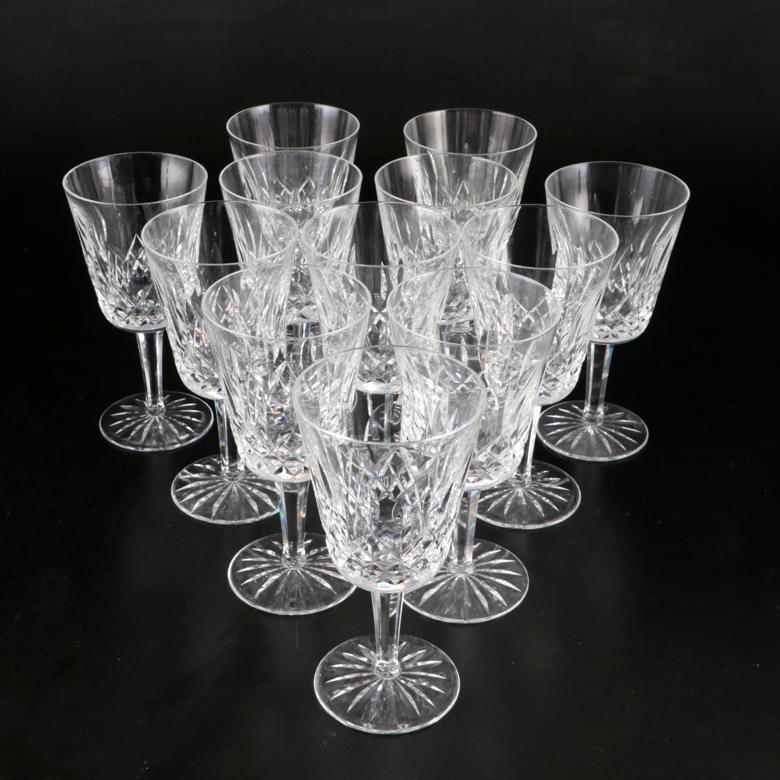 Waterford Crystal "Lismore" Water Goblets, Mid to Late 20th Century