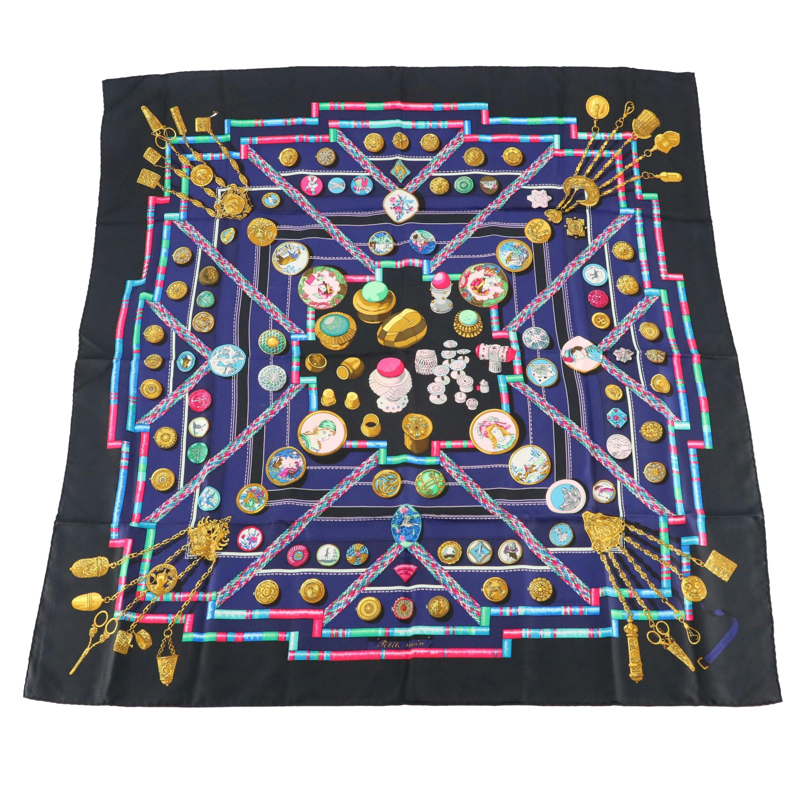 Hermès "Petite Main" Scarf 90 in Silk Twill