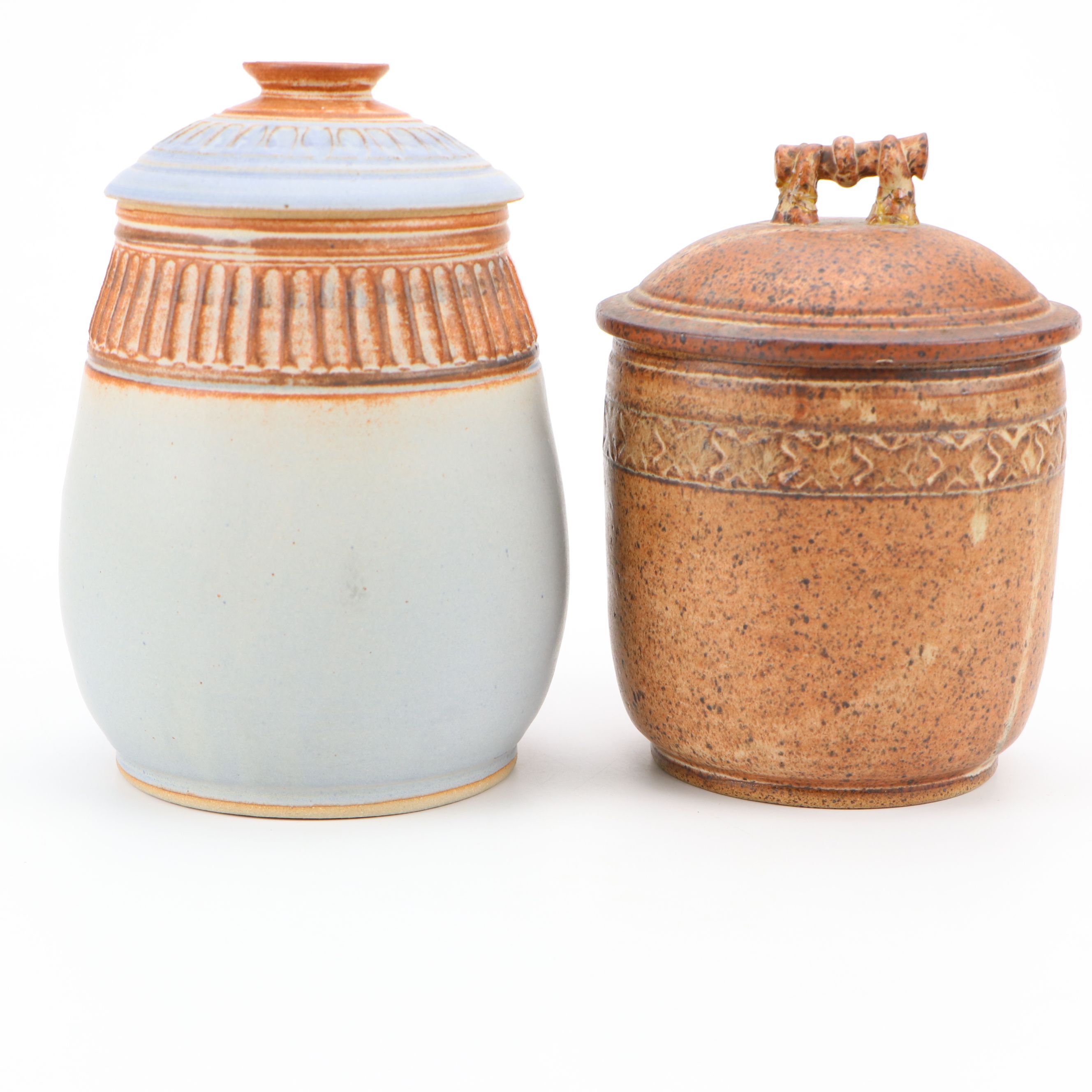 Artist Signed Ceramic Cookie Jar  and Canister Set