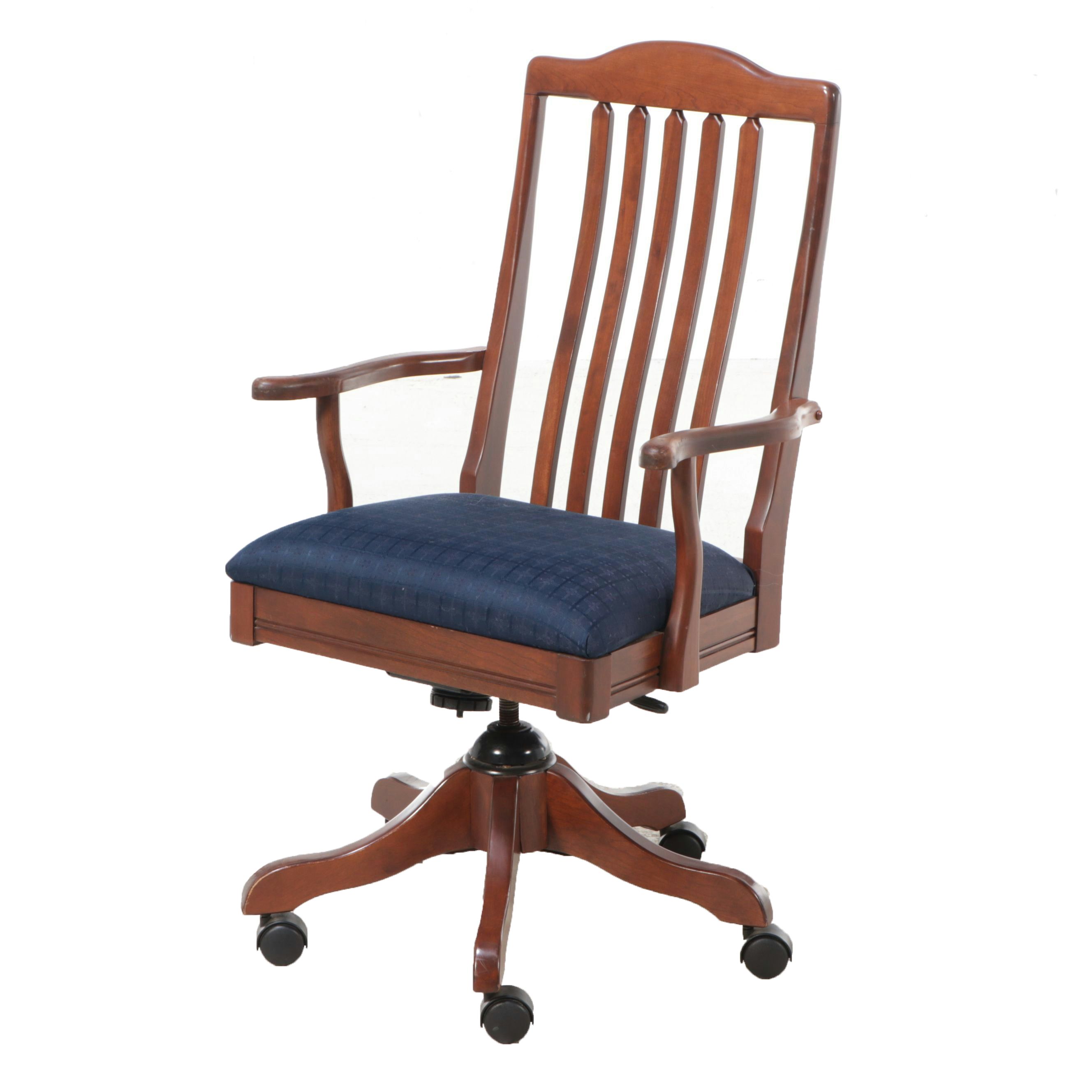 Craftsman Style Wooden Rolling Office Chair