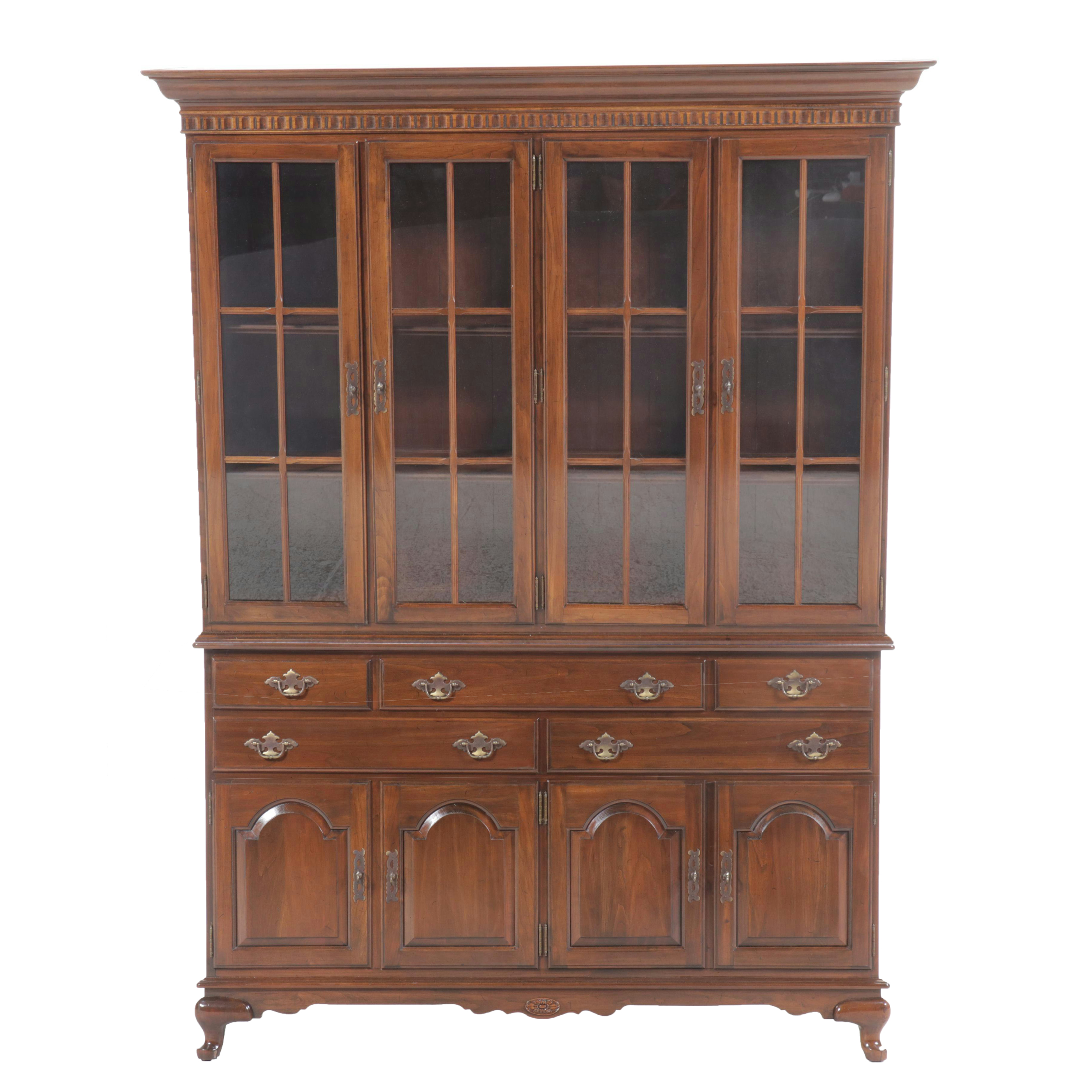 Ethan Allen "Georgian Court" Cherry China Cabinet, Late 20th Century