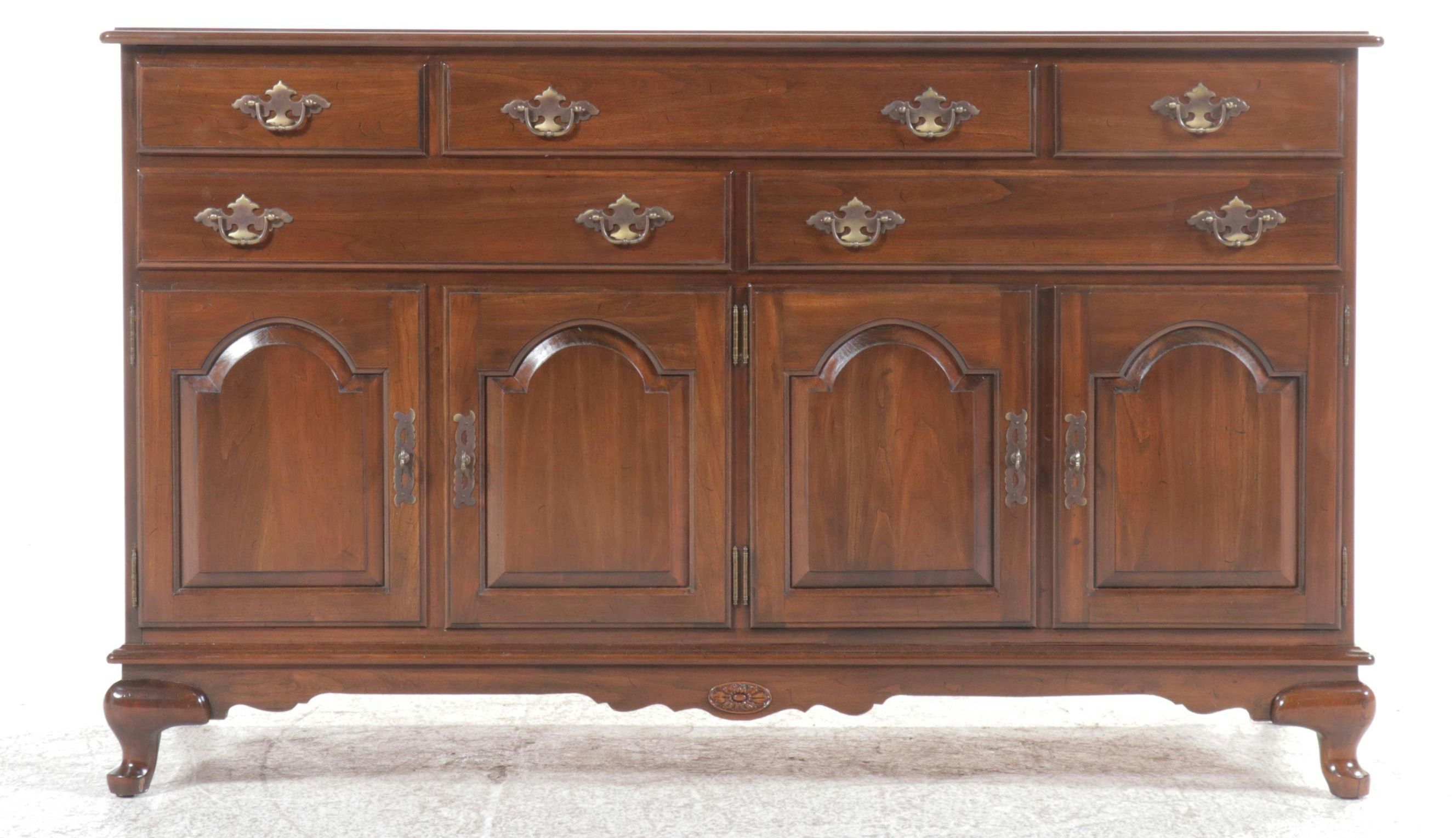 Ethan Allen "Georgian Court" Cherry China Cabinet, Late 20th Century