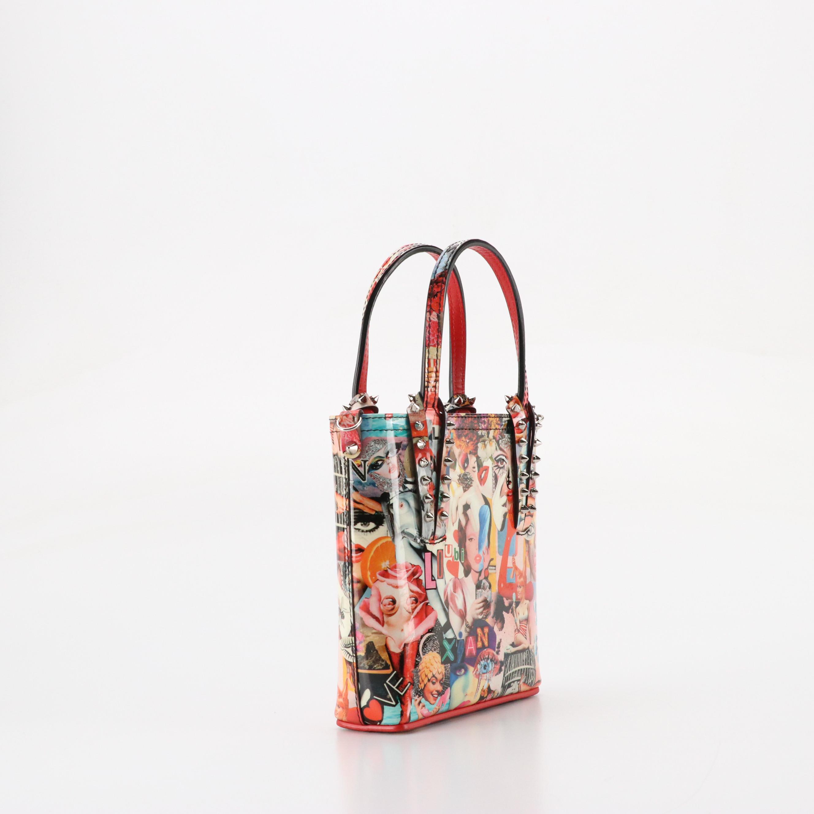 Christian Louboutin Mini Cabata Tote in Oh Xtian! Print Patent Leather