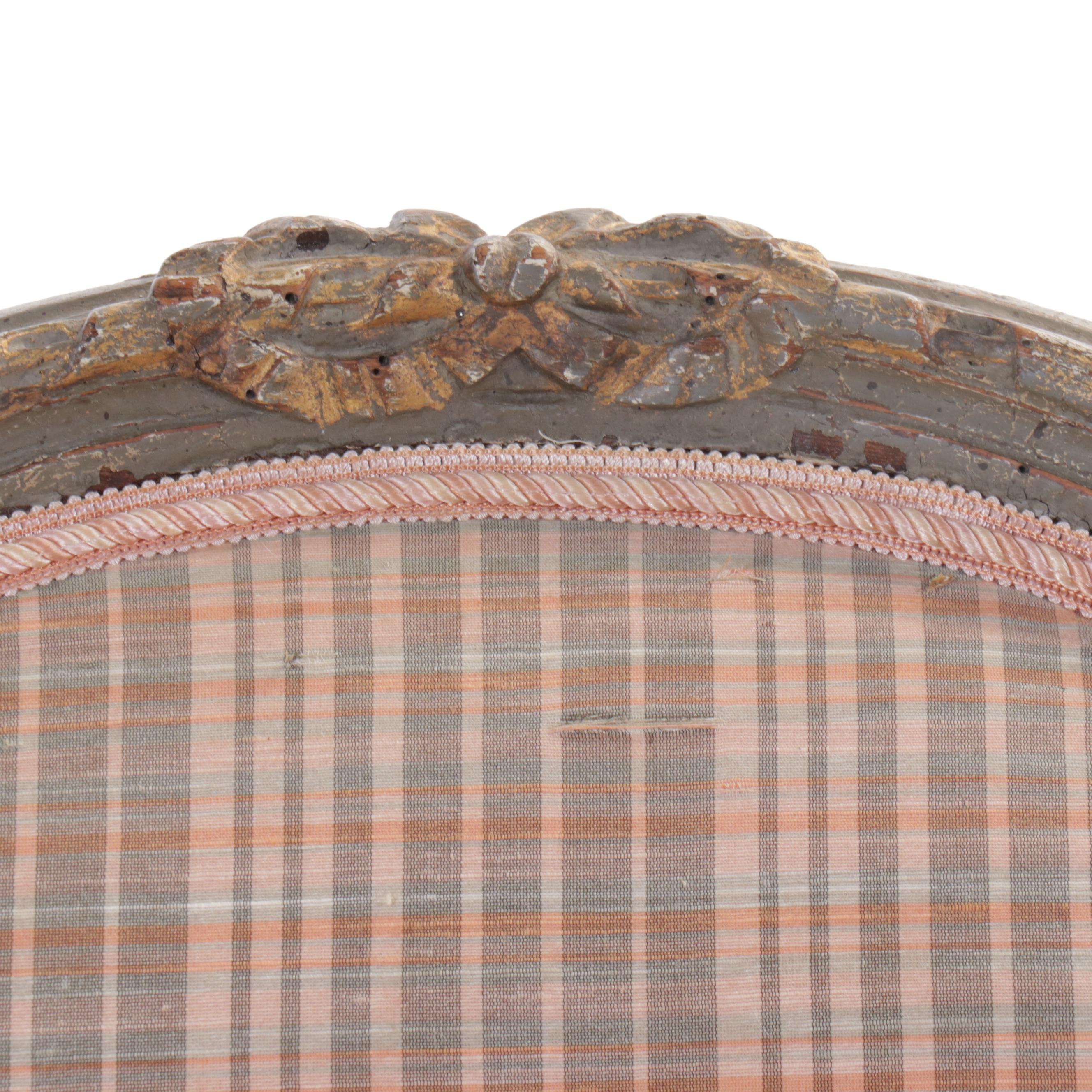 Pair of Louis XVI Style Upholstered Fauteuils